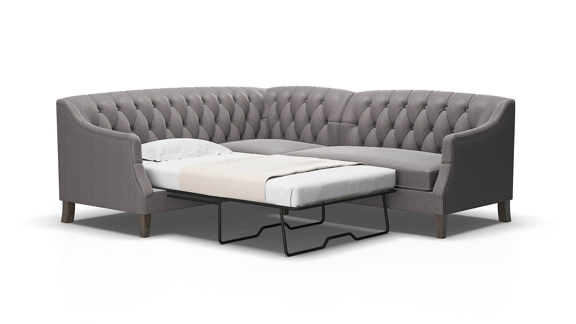 Shiraz Atlas_plz Silver Sectional Sleeper Espresso legs 2