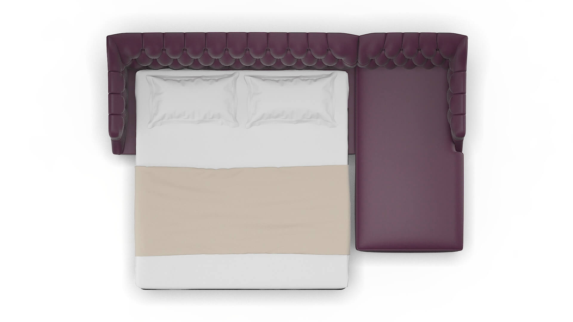Shiraz Bella Aubergine Panel Sleeper Espresso legs 3