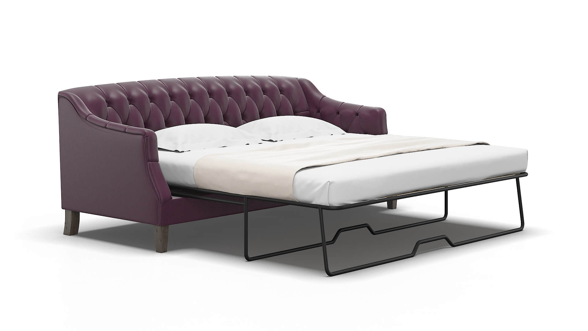 Shiraz Bella Aubergine Sofa Sleeper espresso legs 2