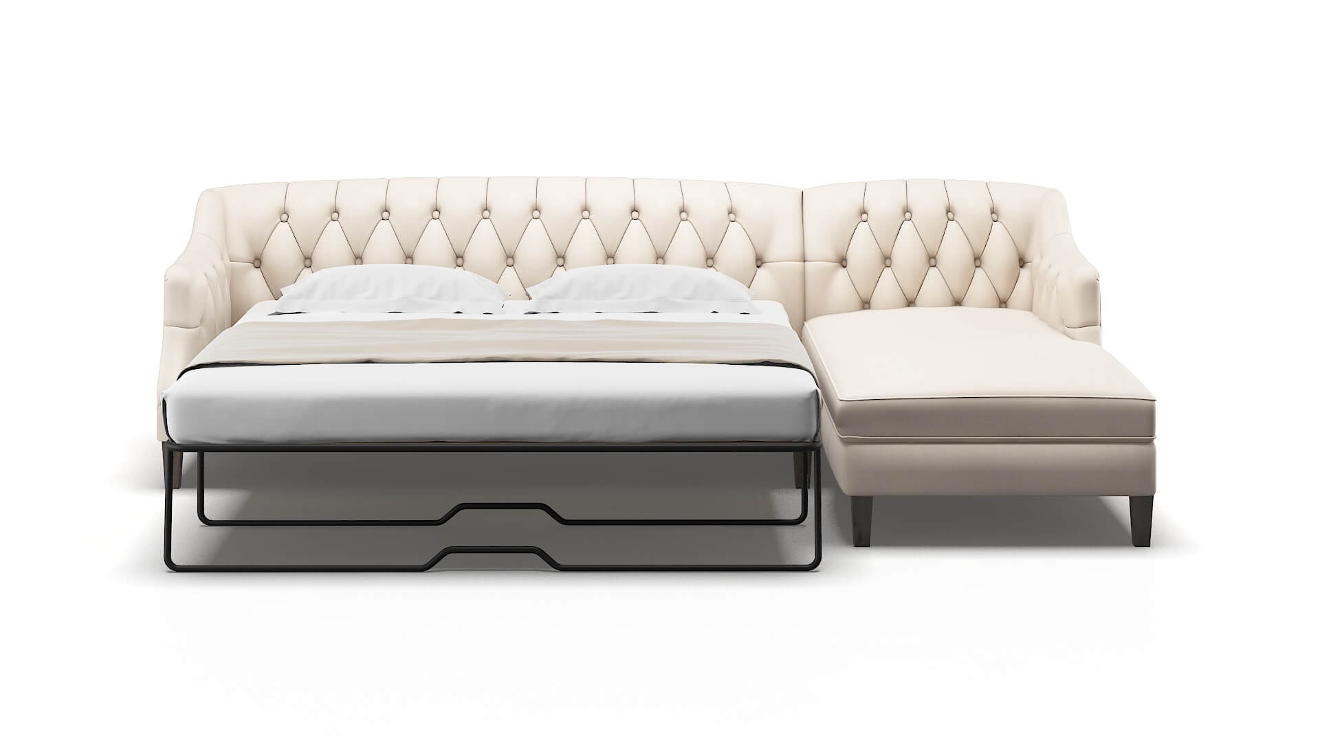 Shiraz Bella Buckwheat Panel Sleeper Espresso legs 1