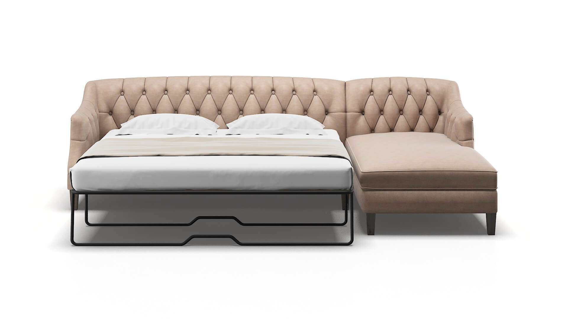 Shiraz Bella Pewter Panel Sleeper Espresso legs 1