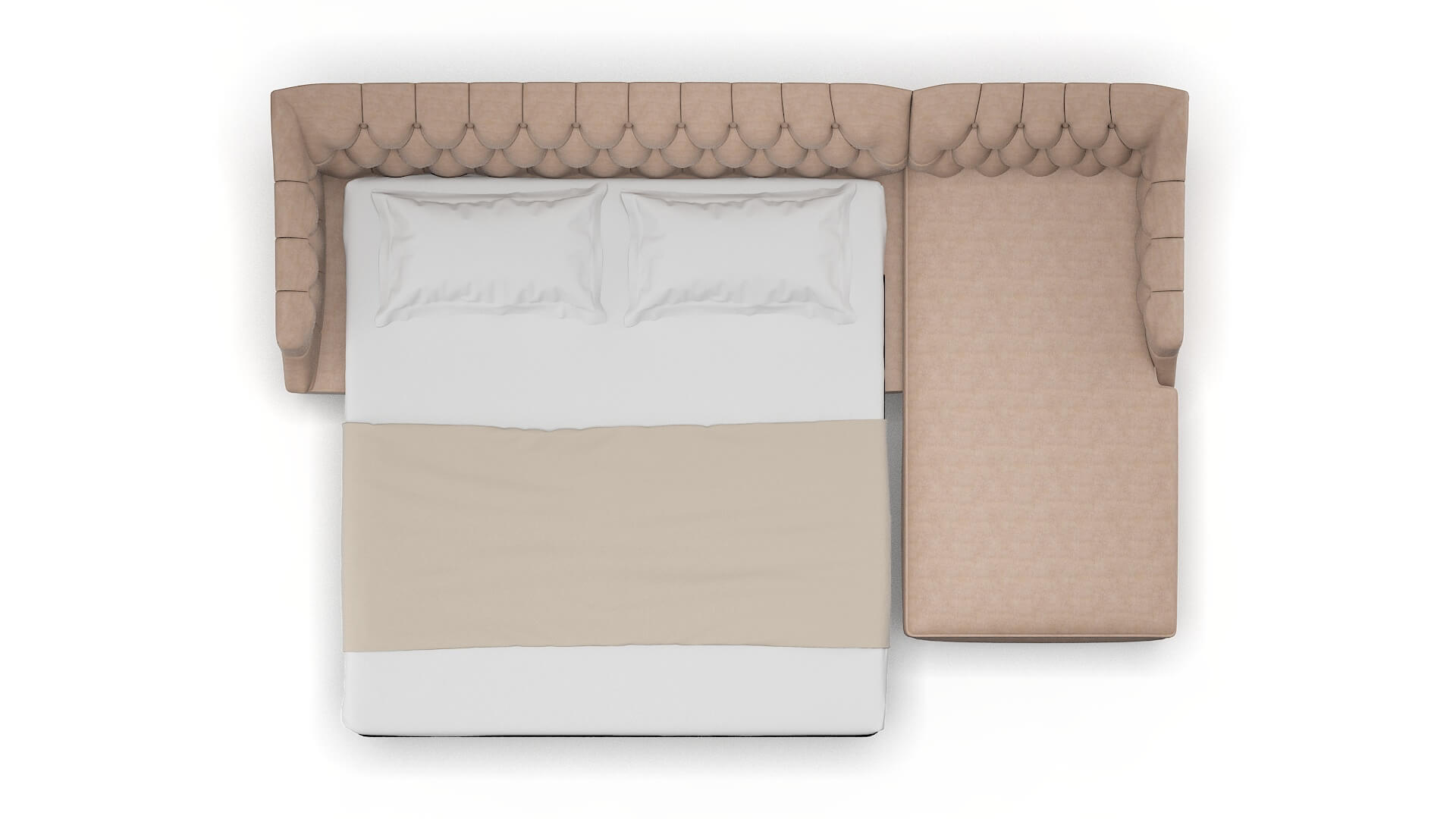 Shiraz Bella Pewter Panel Sleeper Espresso legs 3