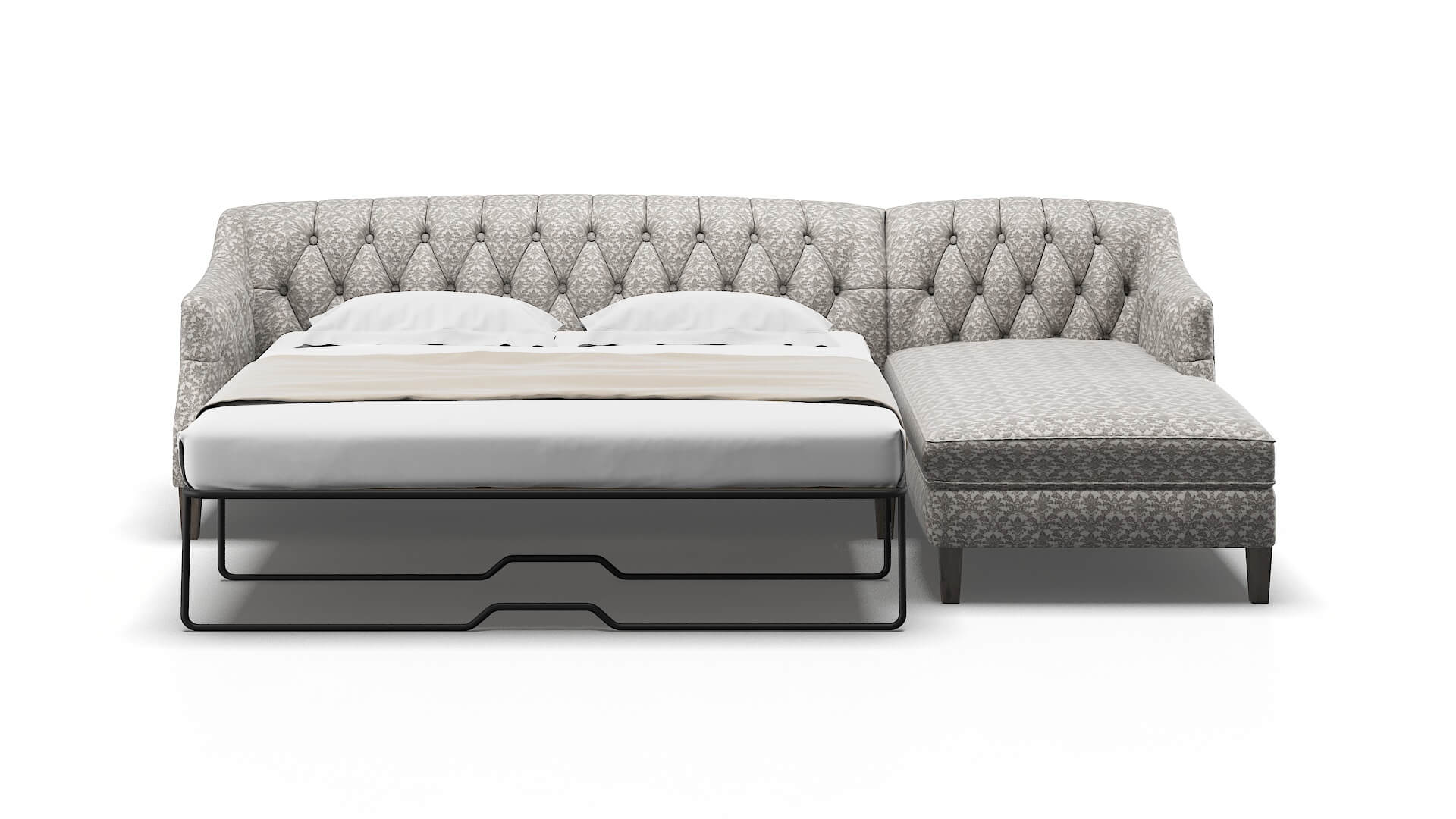 Shiraz Bergamo Dove Panel Sleeper Espresso legs 1