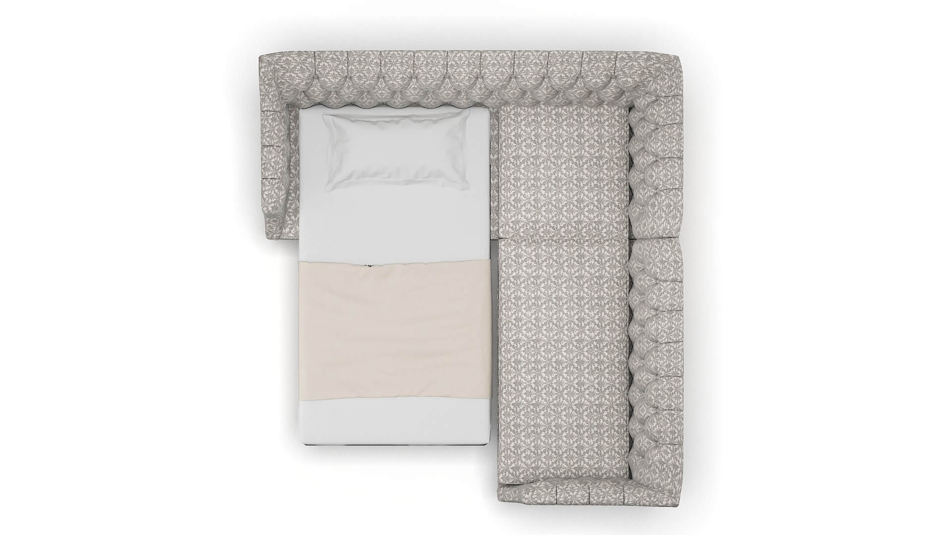 Shiraz Bergamo Dove Sectional Sleeper Espresso legs 3