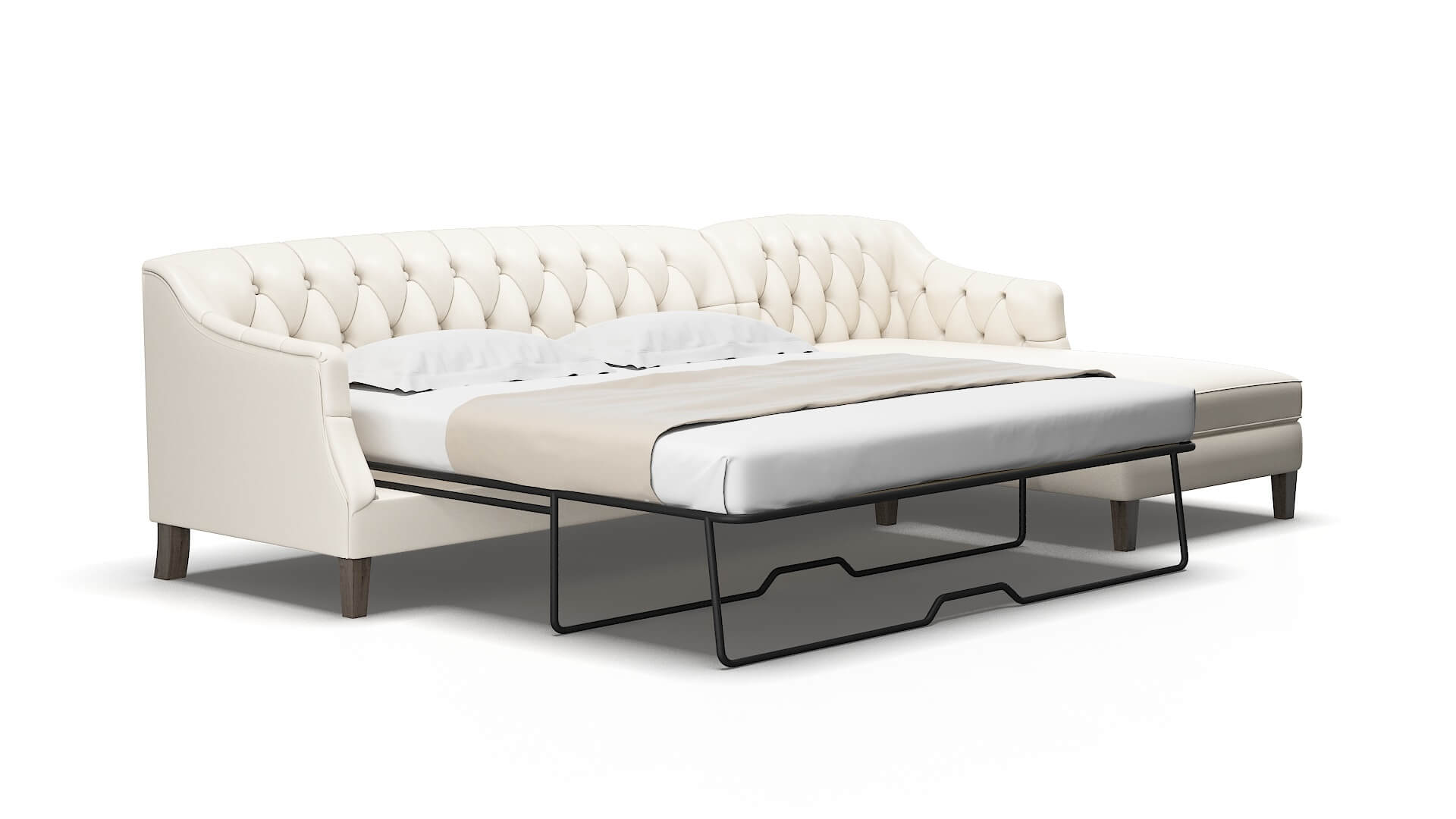 Shiraz Blanche milky Panel sleeper Espresso Legs  2
