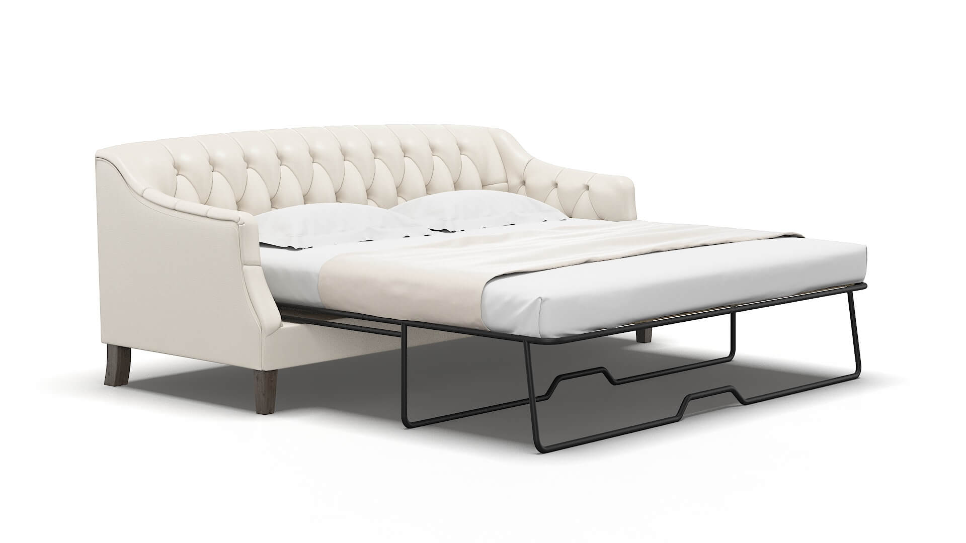 Shiraz Blanche Milky Sofa Sleeper Espresso legs 2