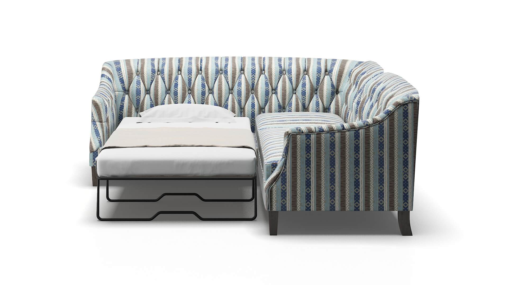 Shiraz Bodhi Indigo Sectional Sleeper Espresso legs 1