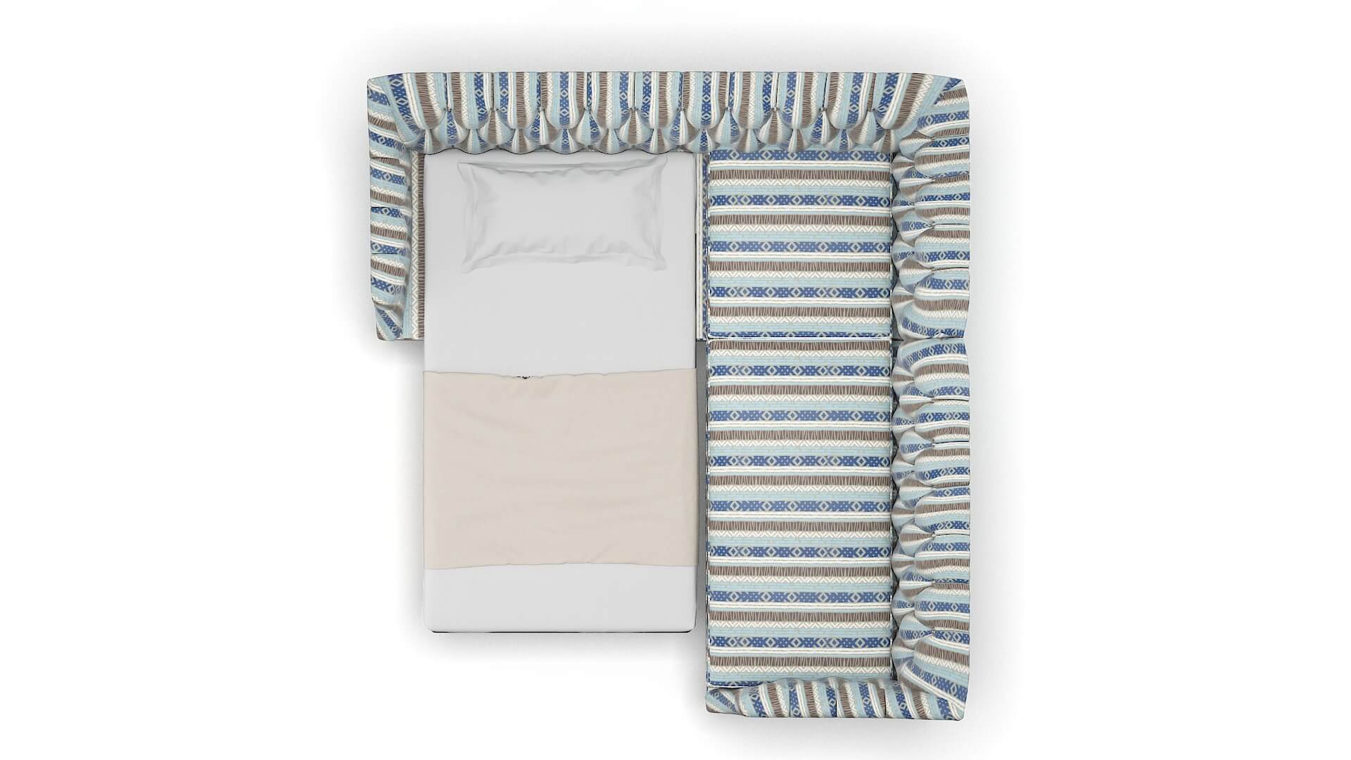 Shiraz Bodhi Indigo Sectional Sleeper Espresso legs 3