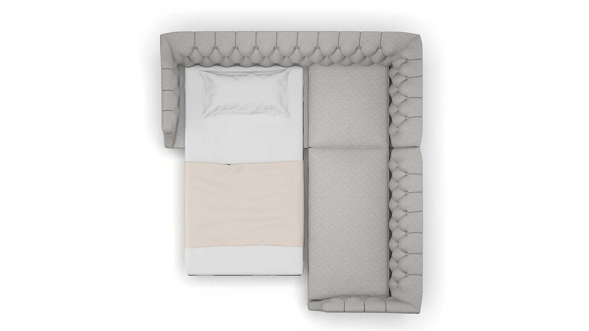 Shiraz Bungalow Graphite Sectional Sleeper Espresso legs 3