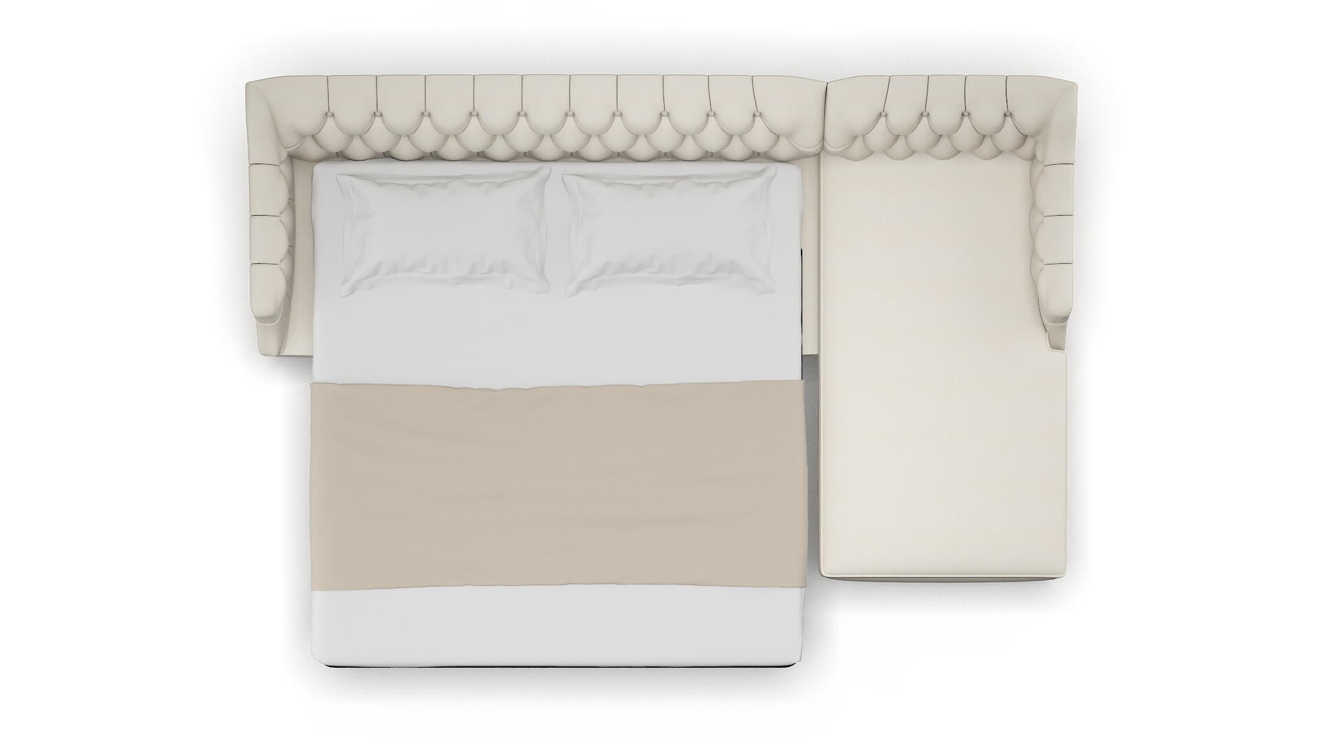 Shiraz Bungalow Ivory Panel Sleeper Espresso legs 3