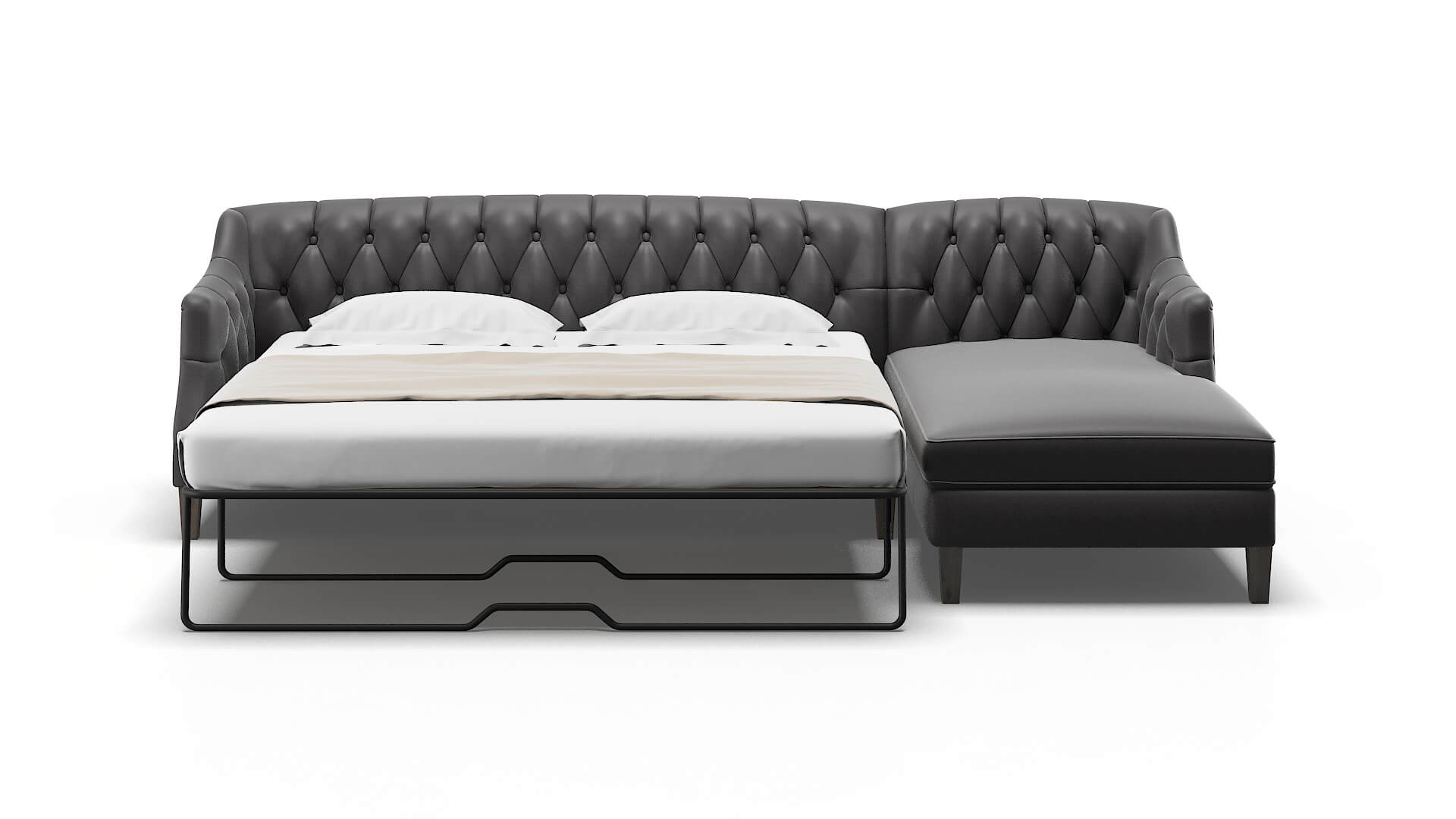 Shiraz Catalina Charcoal Panel Sleeper Espresso legs 1