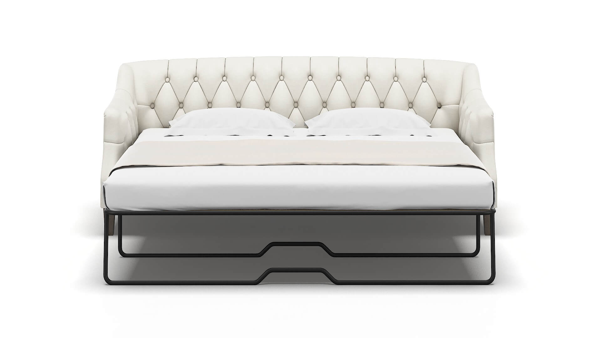 Shiraz Catalina Ivory Sofa Sleeper Espresso legs 1