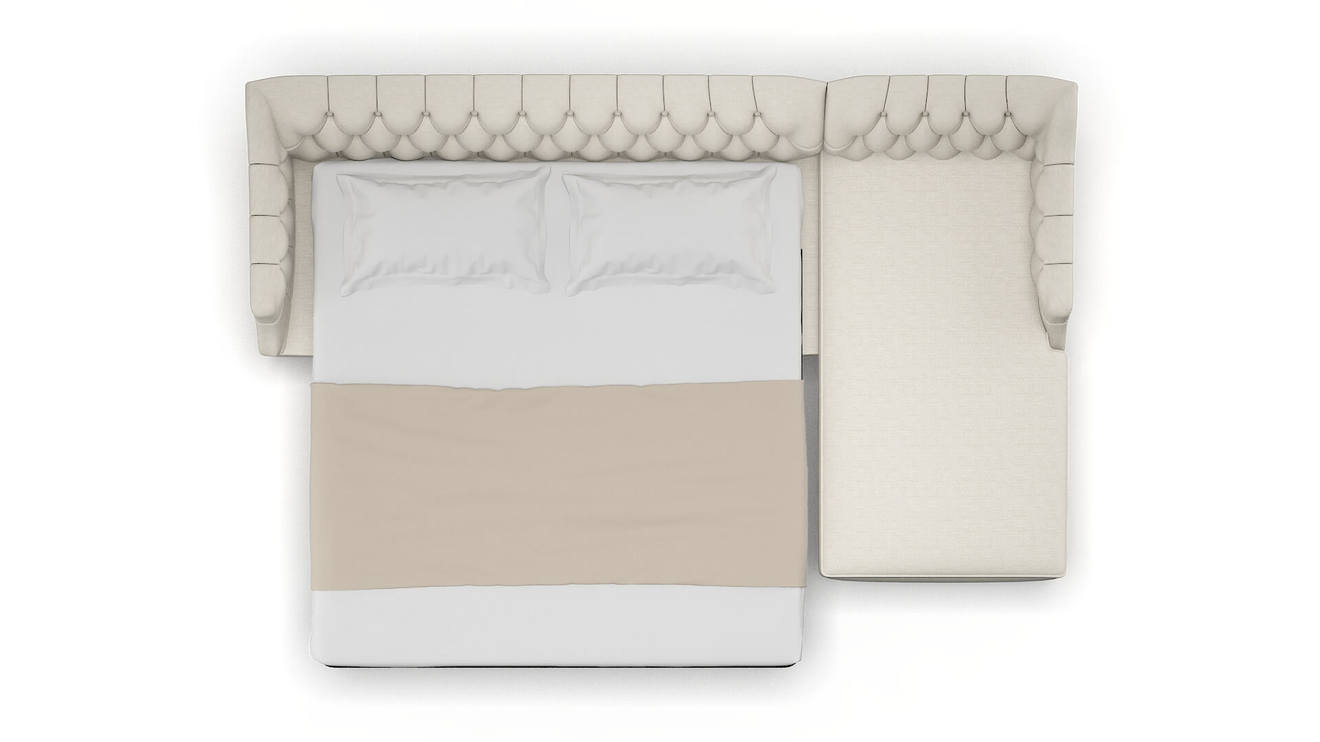 Shiraz Catalina Linen Panel Sleeper Espresso legs 3