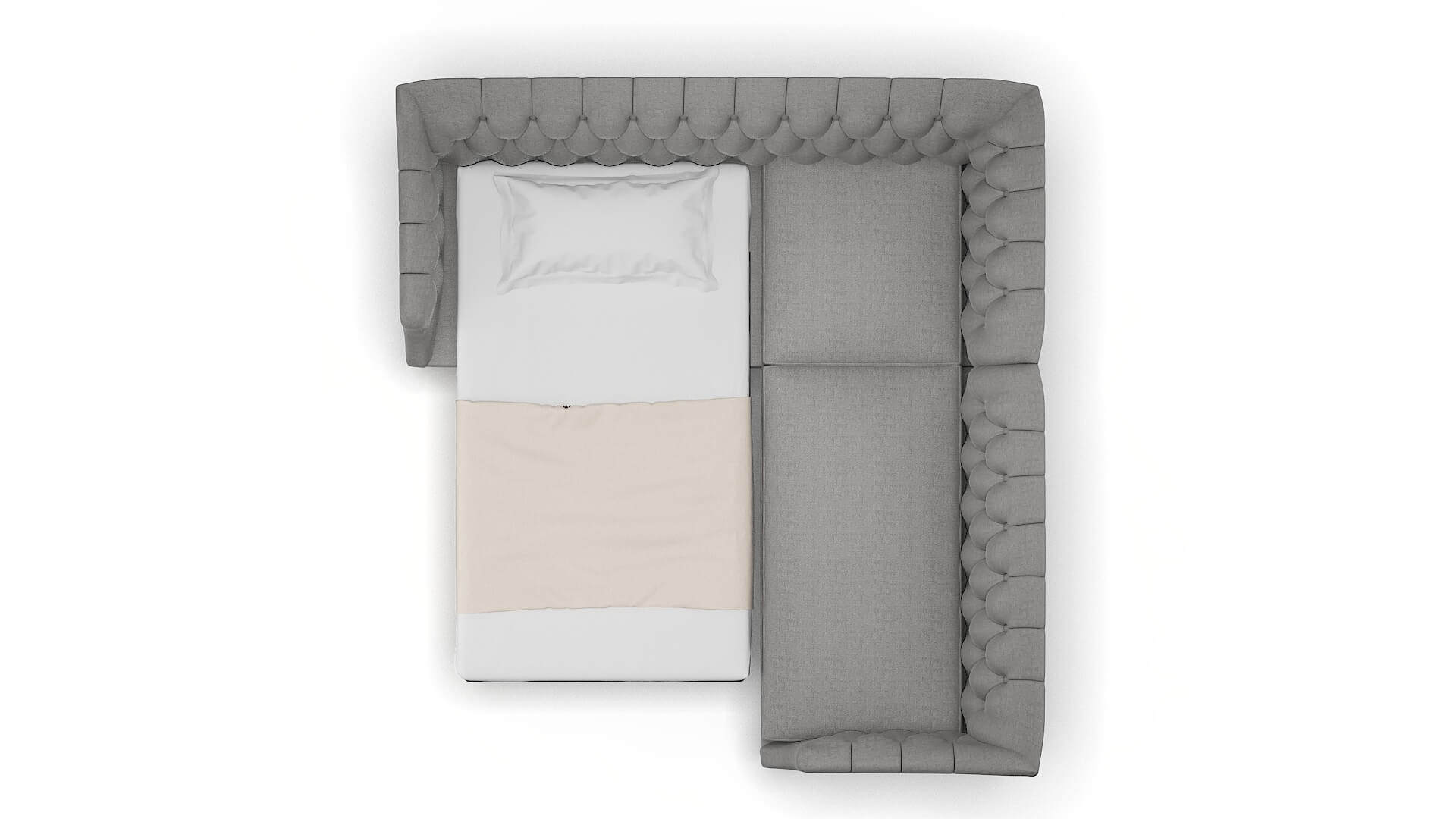 Shiraz Catalina Steel Sectional Sleeper Espresso legs 3