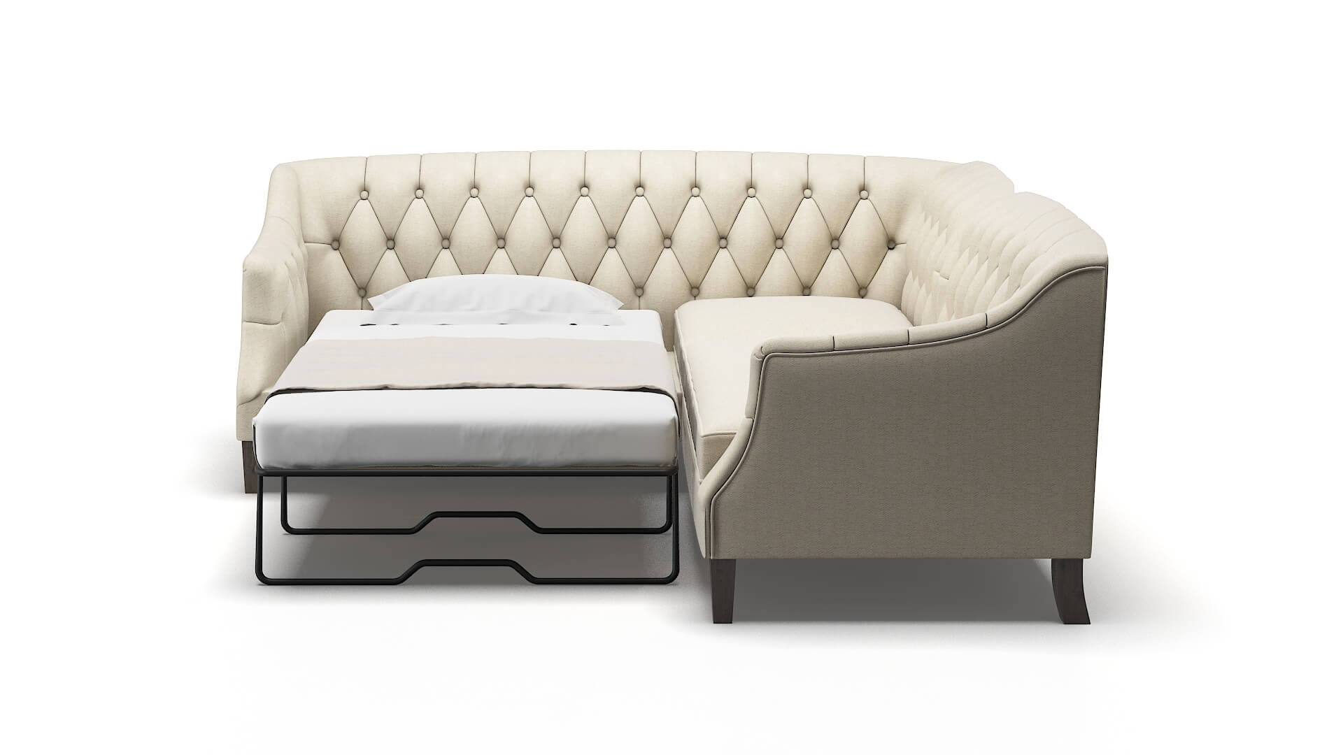 Shiraz Catalina Wheat Sectional Sleeper Espresso legs 1