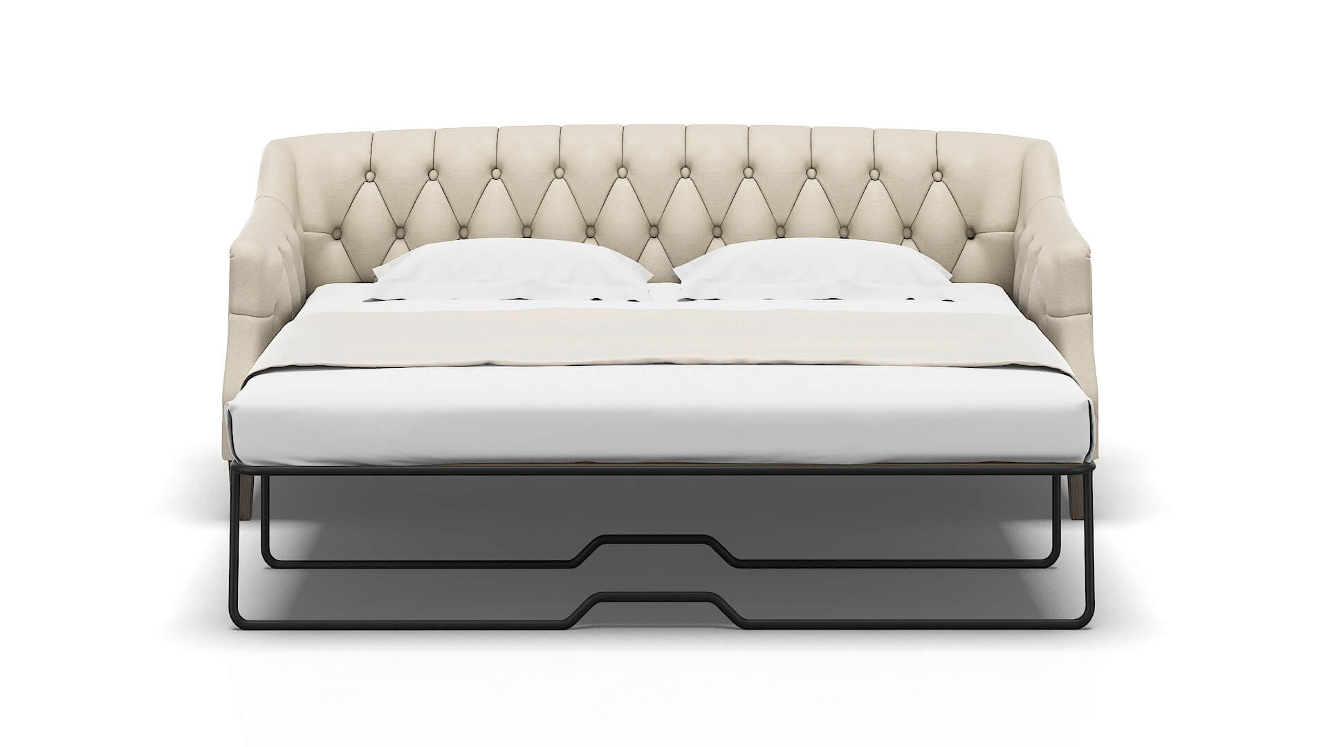 Shiraz Chance Sand Sofa Sleeper Espresso legs 1