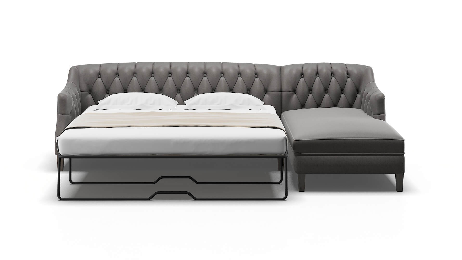 Shiraz Cosmo Charcoal Panel Sleeper Espresso legs 1