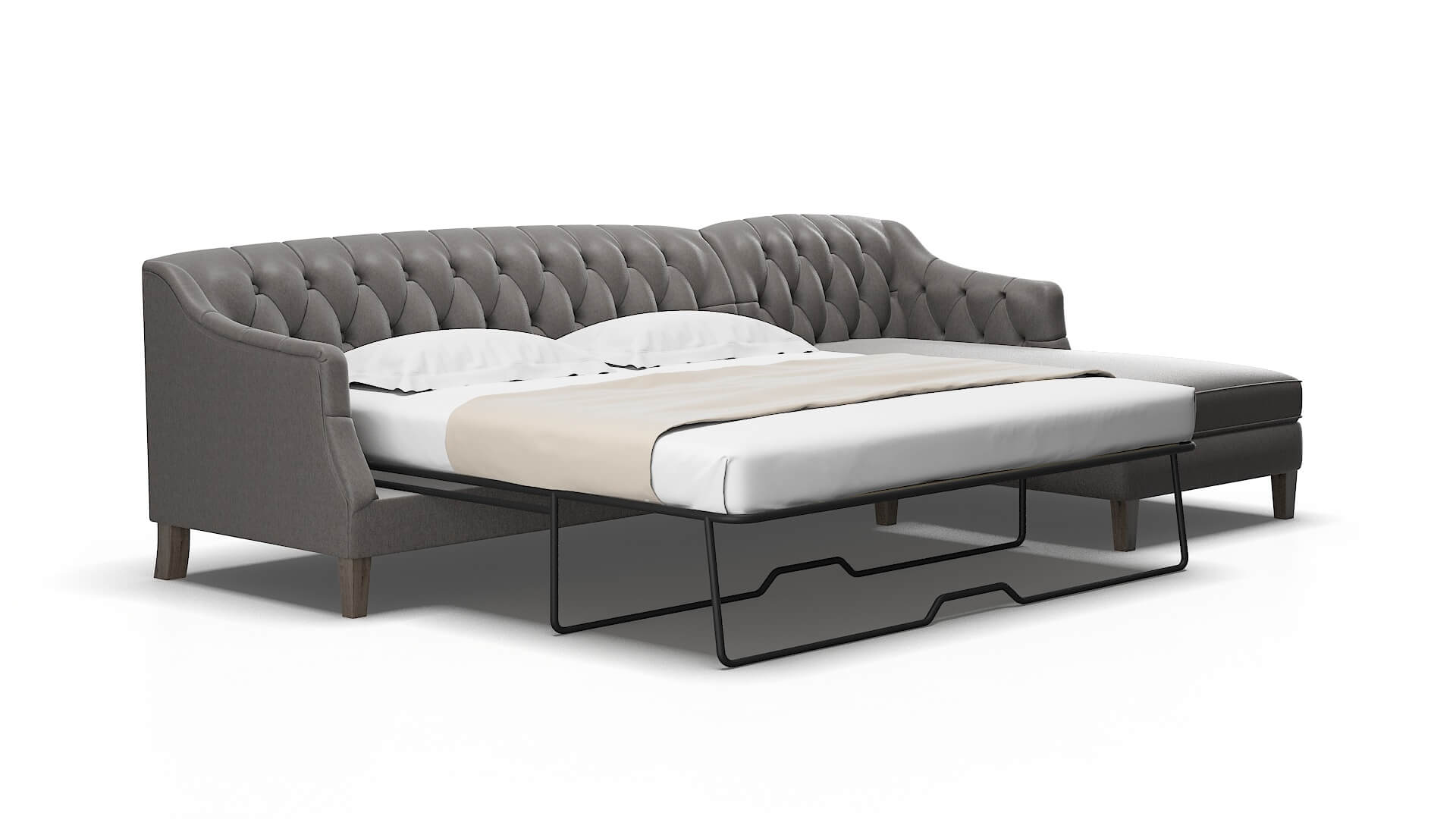 Shiraz Cosmo charcoal Panel sleeper Espresso Legs  2