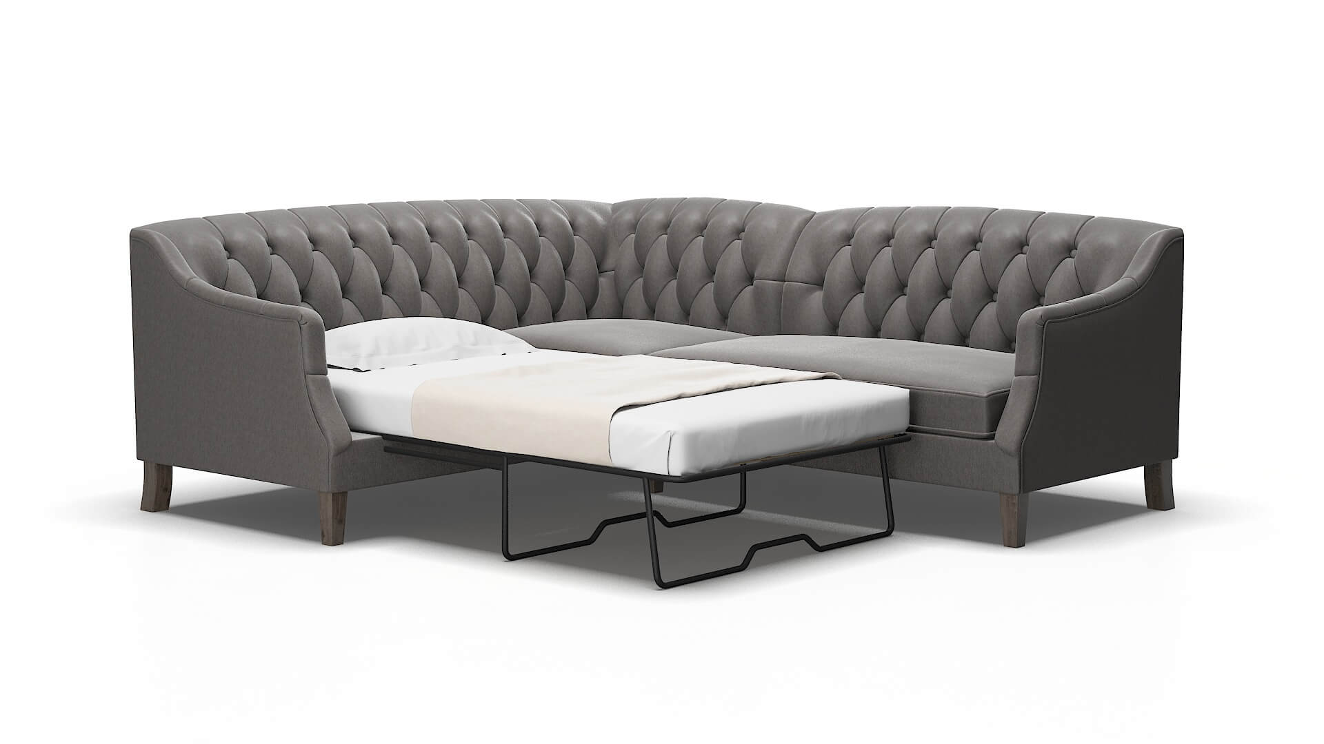 Shiraz Cosmo charcoal Sectional sleeper Espresso Legs  2