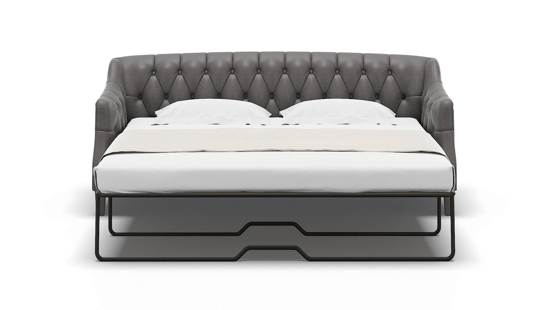 Shiraz Cosmo Charcoal Sofa Sleeper Espresso legs 1