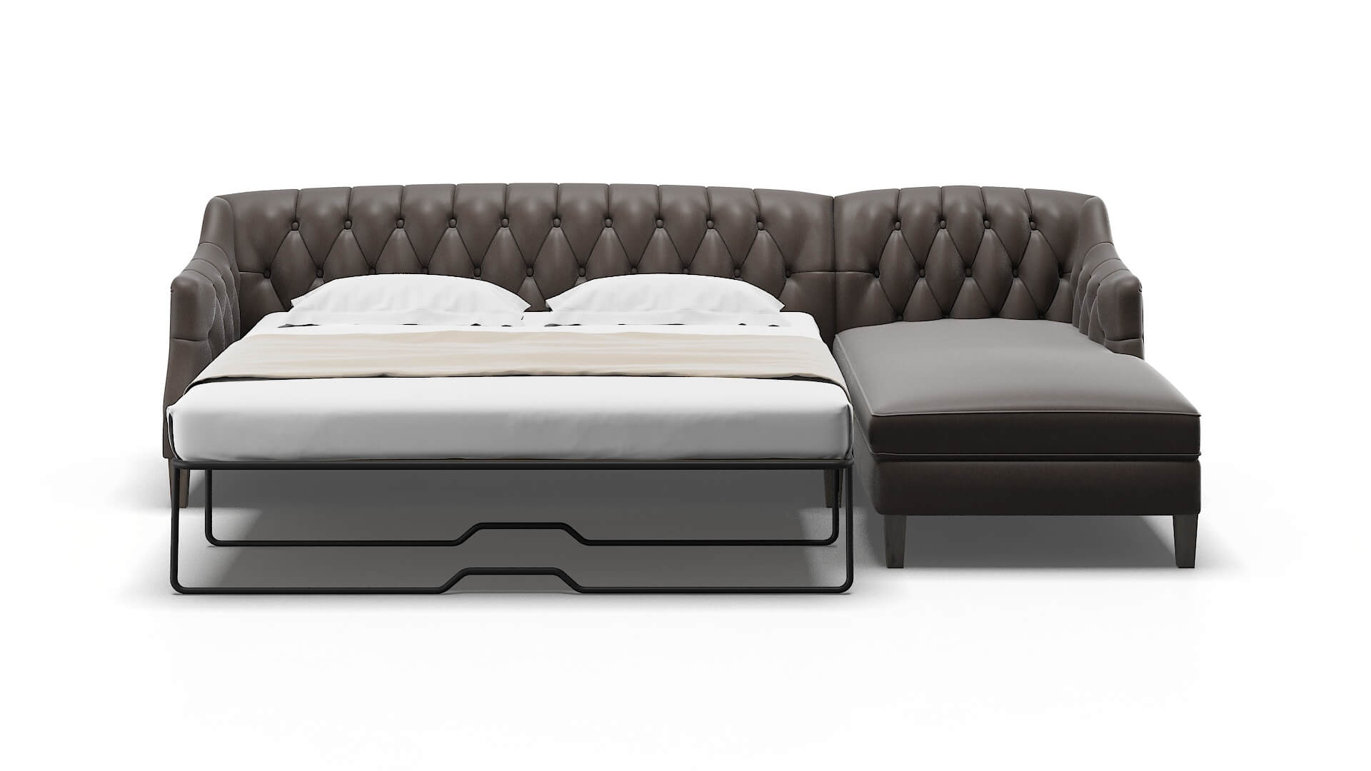 Shiraz Cosmo Chocolate Panel Sleeper Espresso legs 1