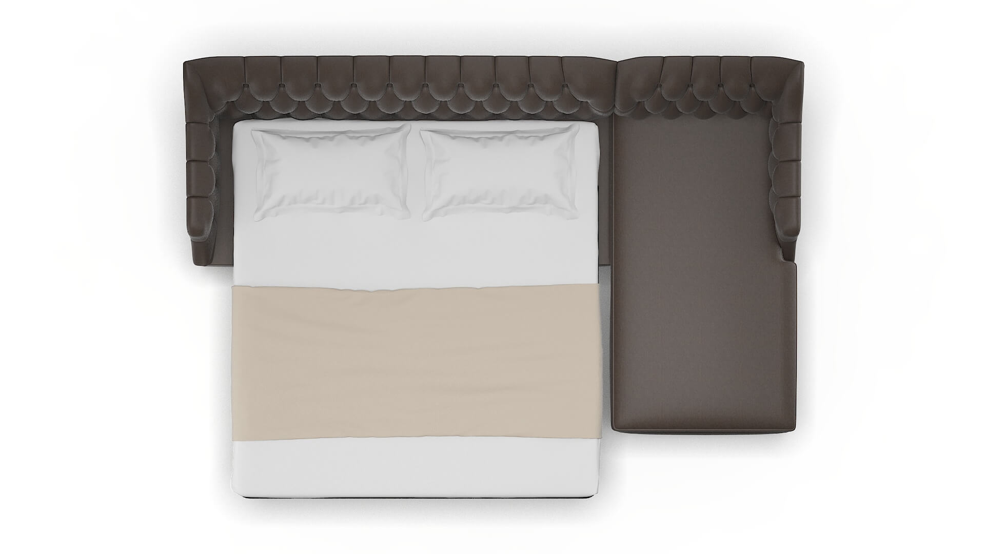 Shiraz Cosmo Chocolate Panel Sleeper Espresso legs 3