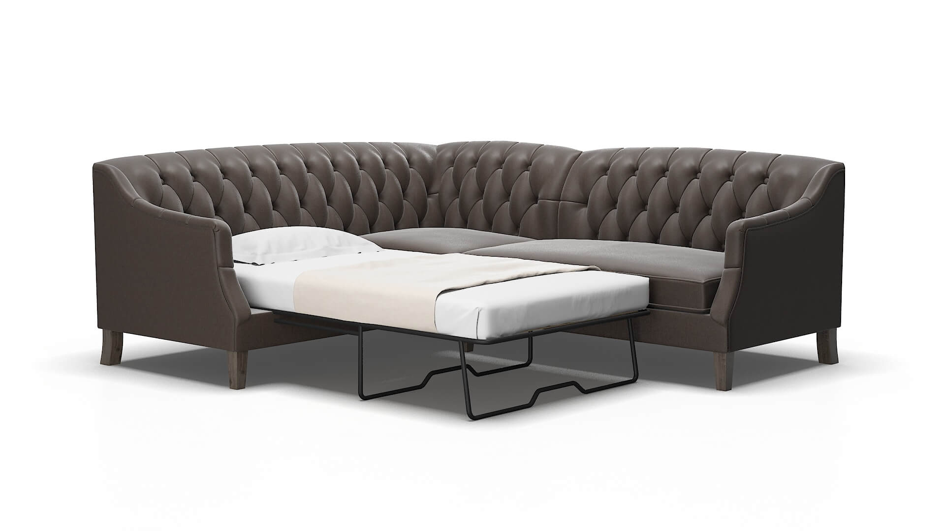 Shiraz Cosmo chocolate Sectional sleeper Espresso Legs  2