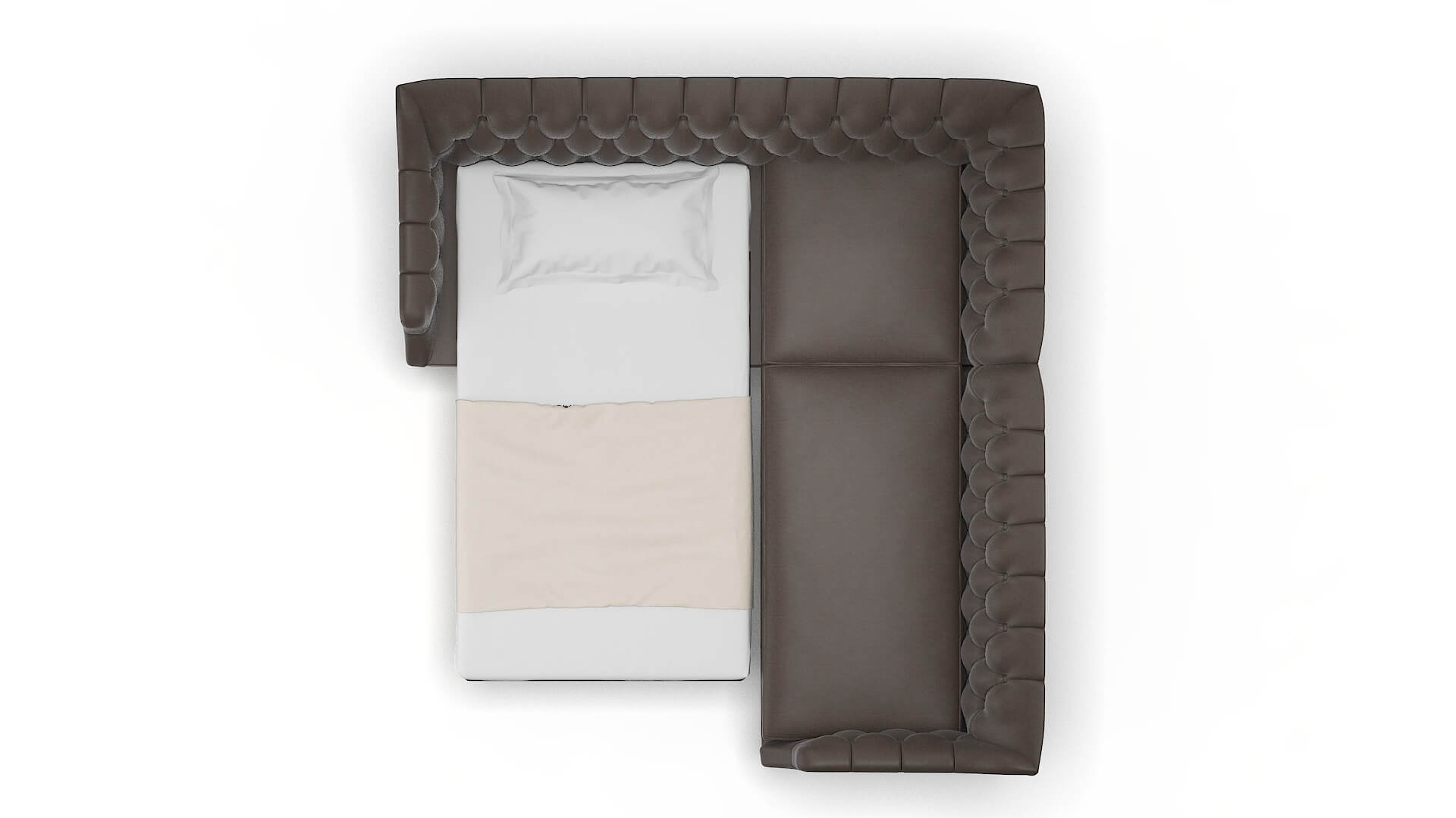 Shiraz Cosmo Chocolate Sectional Sleeper Espresso legs 3