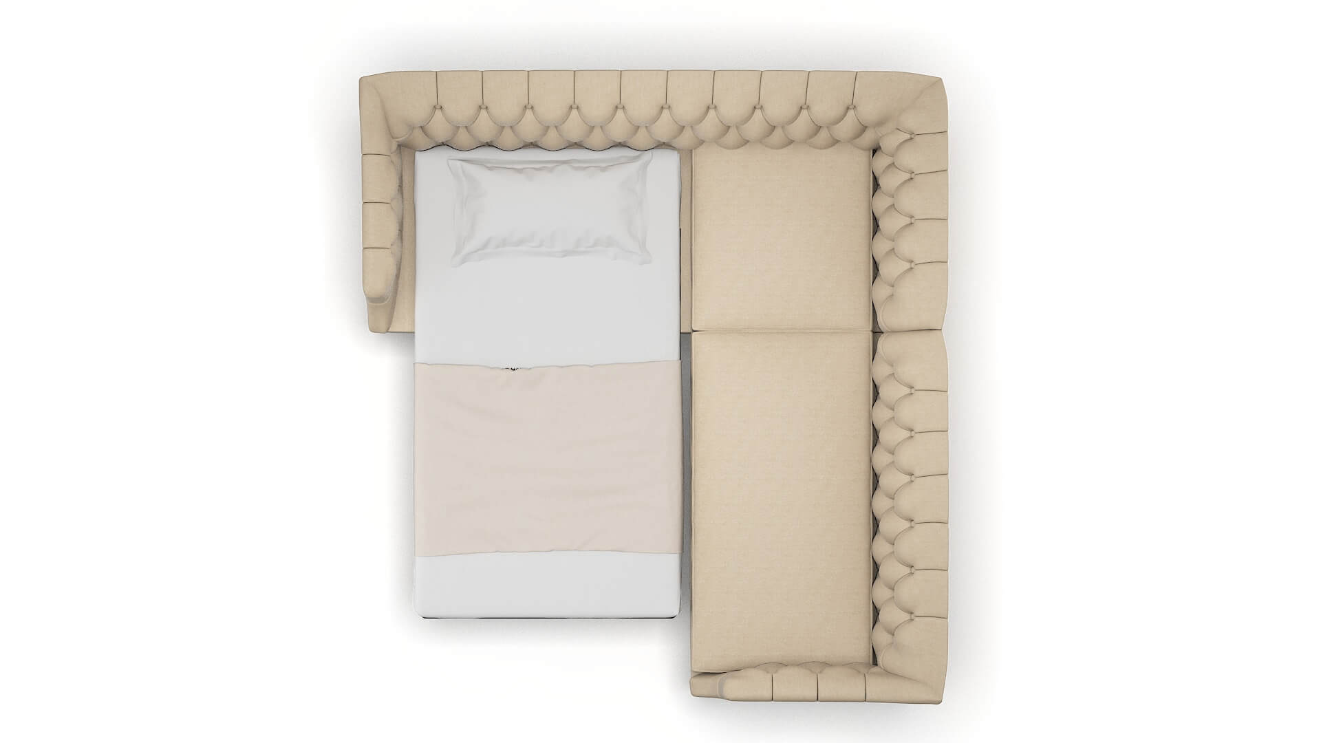 Shiraz Cosmo Fawn Sectional Sleeper Espresso legs 3