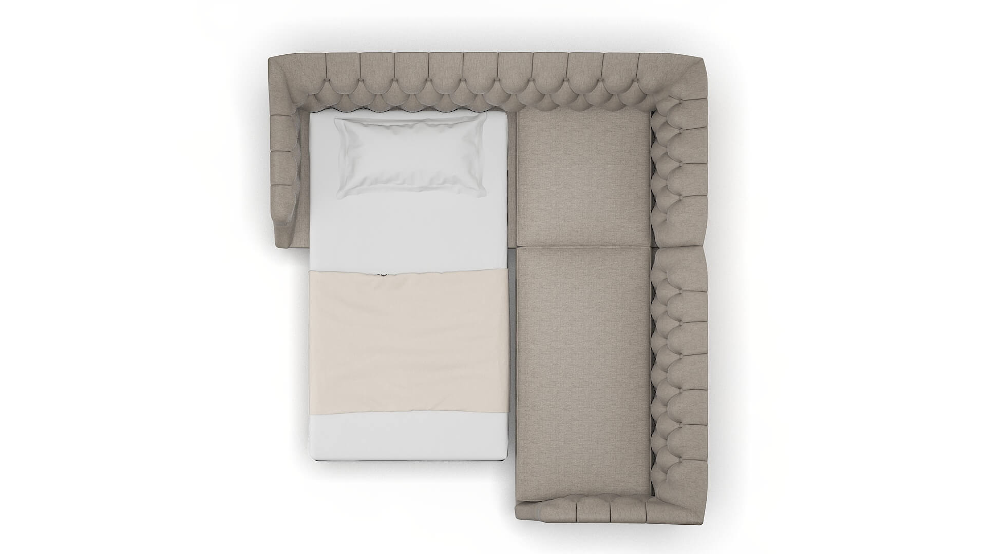 Shiraz Cosmo Taupe Sectional Sleeper Espresso legs 3