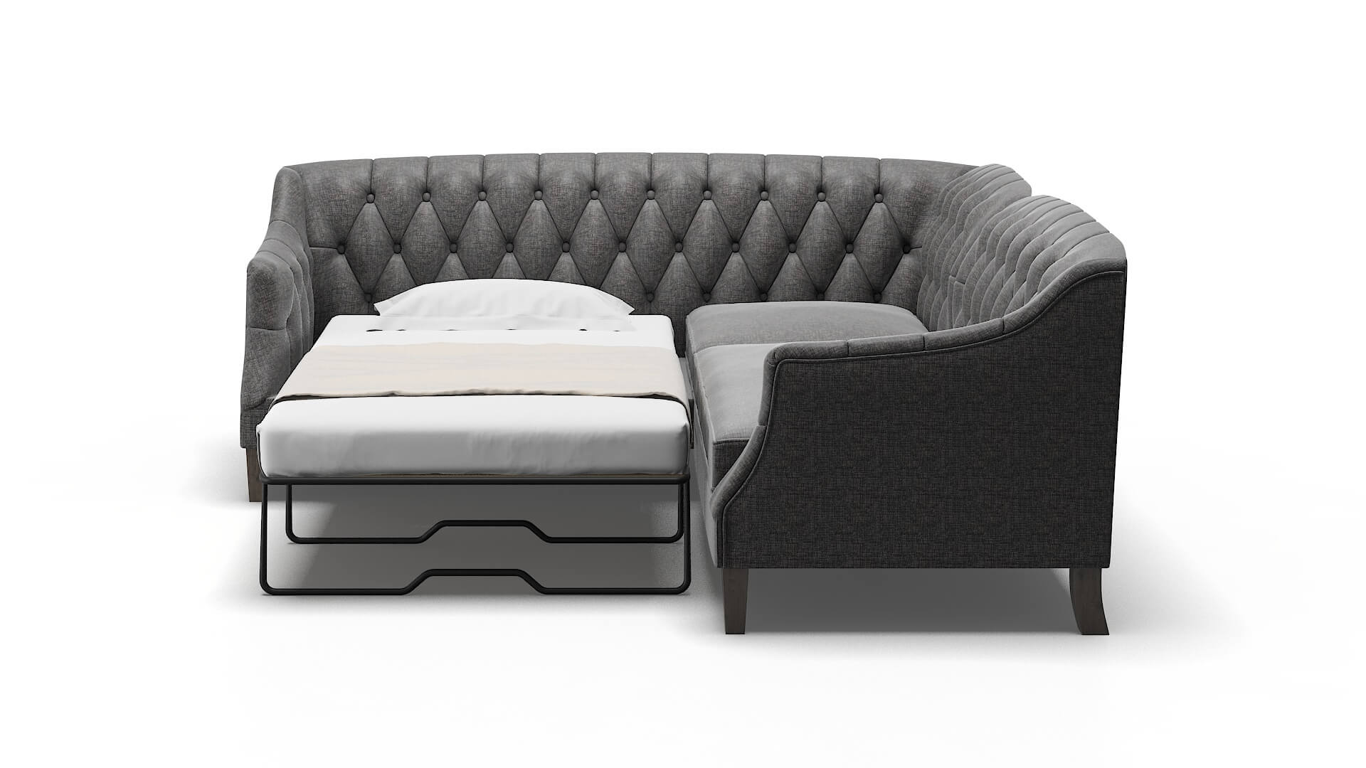 Shiraz Curious Eclipse Sectional Sleeper Espresso legs 1