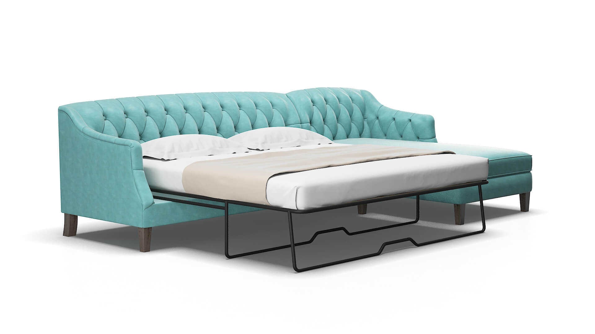Shiraz Curious turquoise Panel sleeper Espresso Legs  2