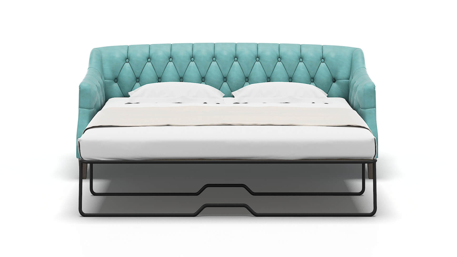 Shiraz Curious Turquoise Sofa Sleeper Espresso legs 1