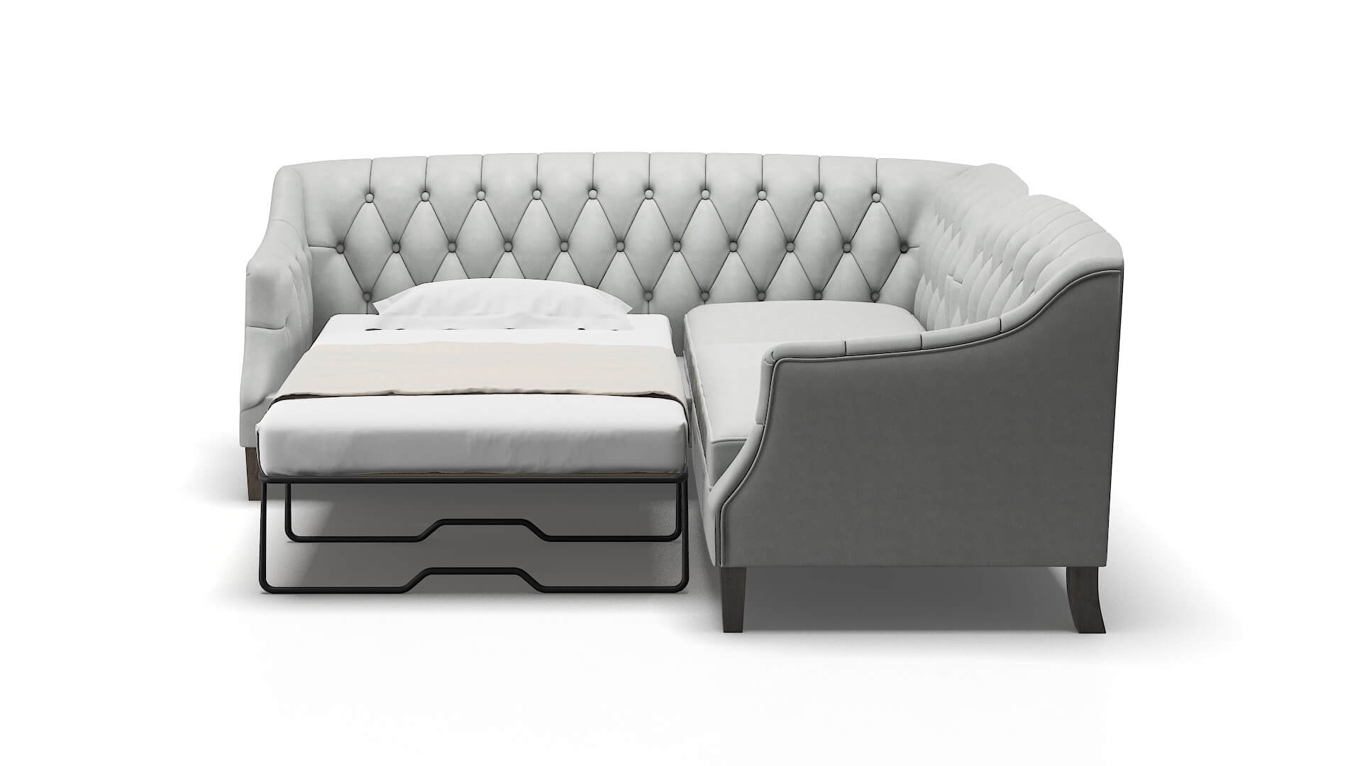 Shiraz Dawson Platinum Sectional Sleeper Espresso legs 1