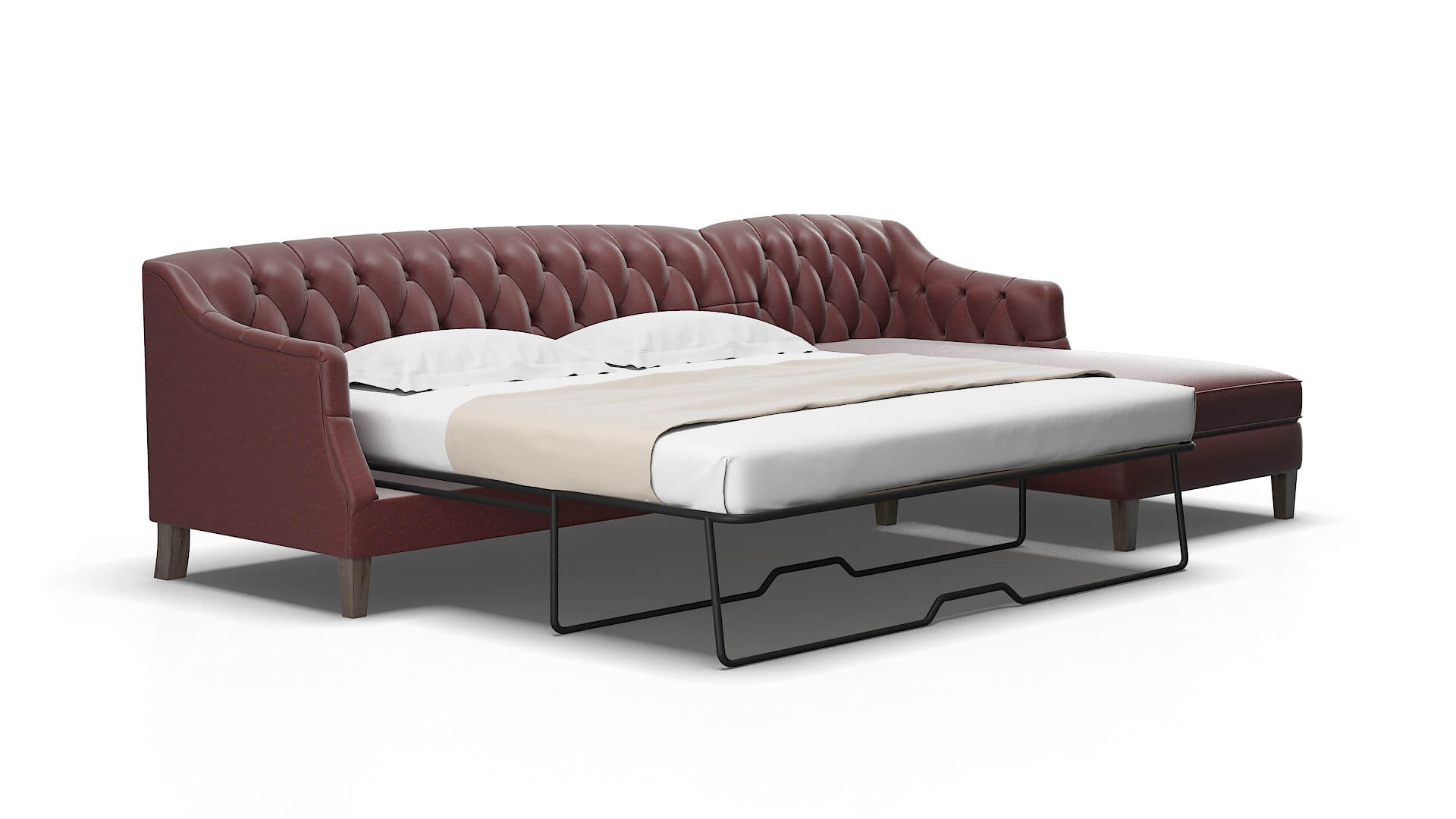 Shiraz Derby Berry Panel Sleeper Espresso legs 2