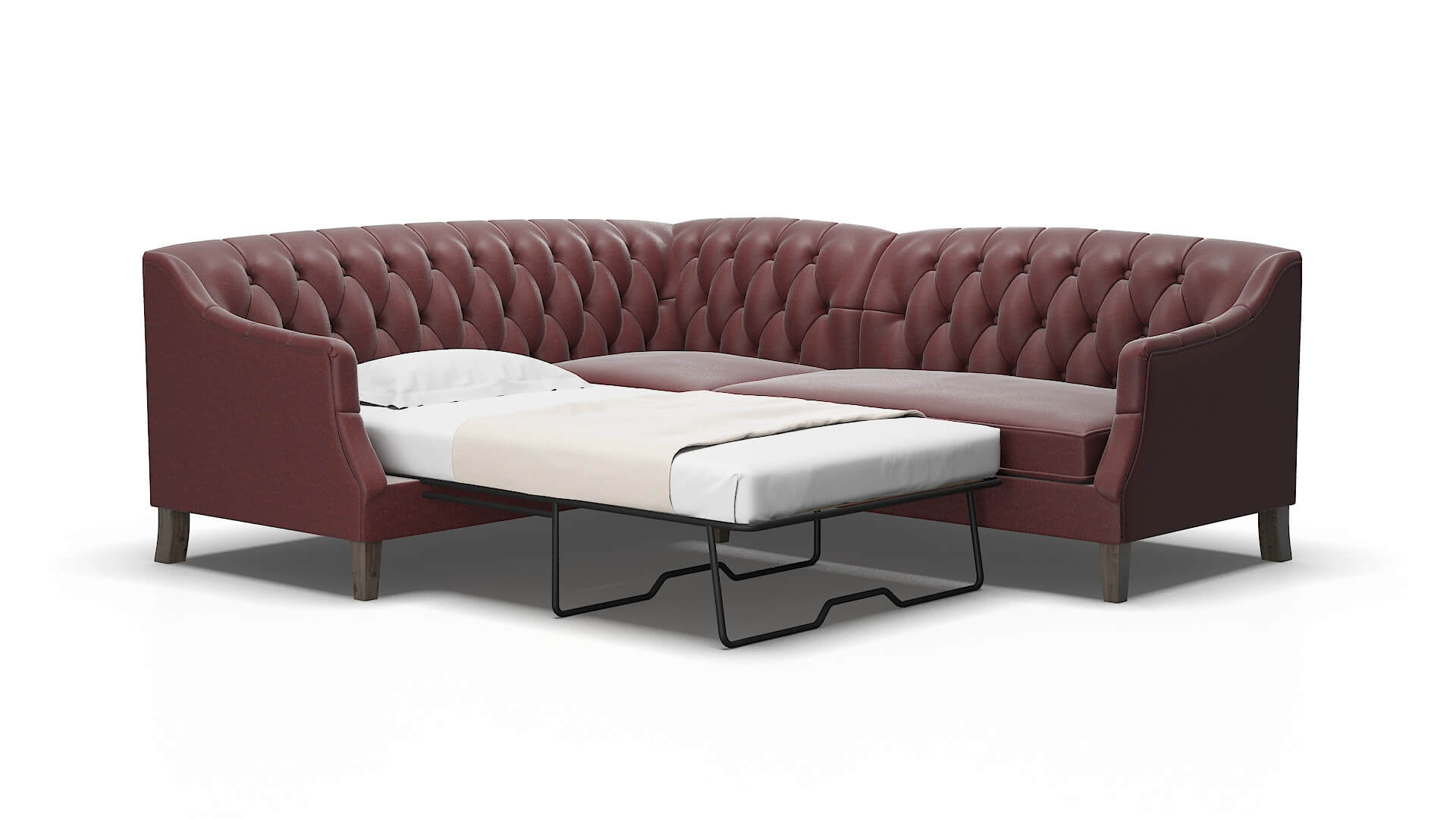 Shiraz Derby berry Sectional sleeper Espresso Legs  2