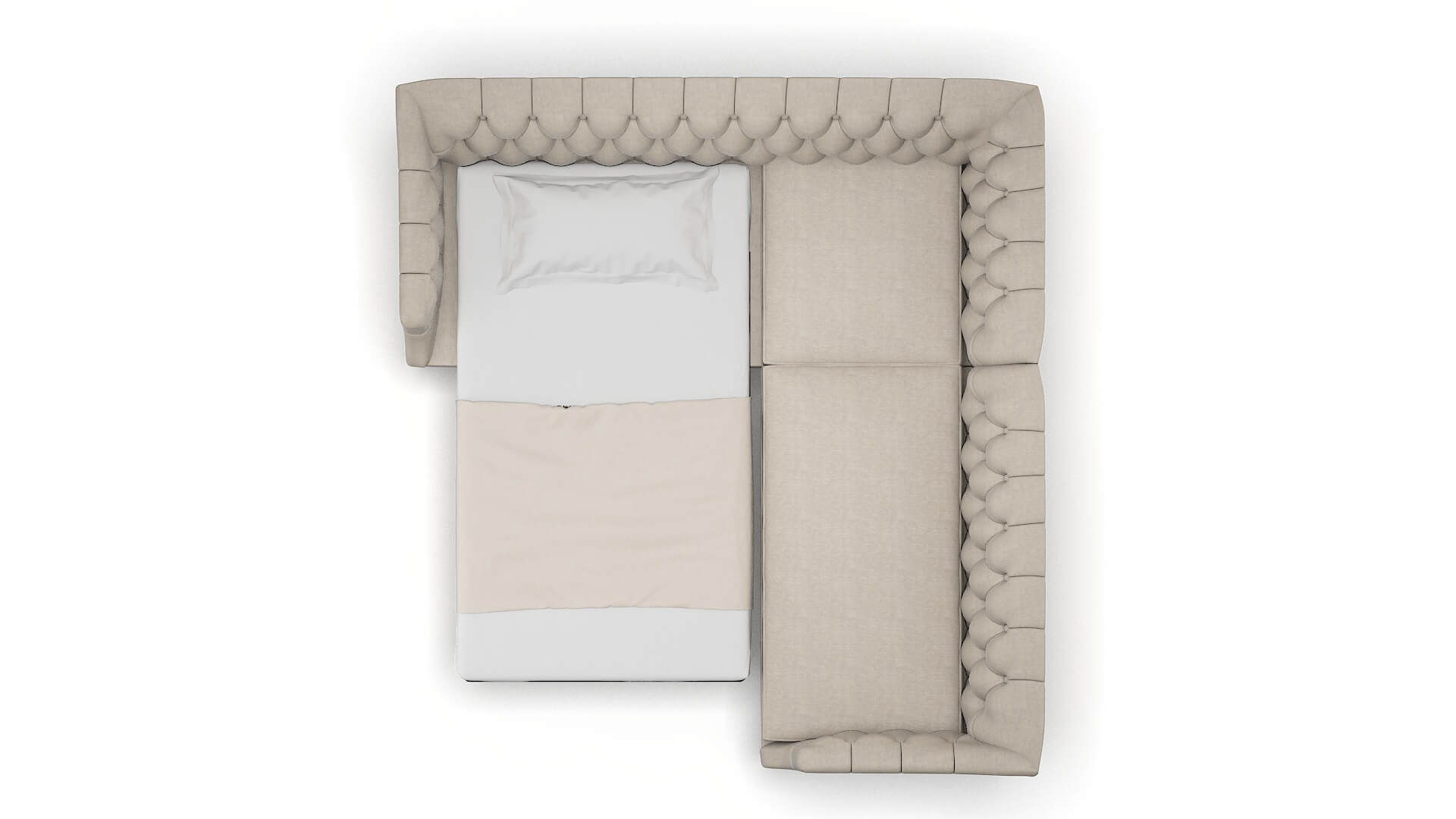 Shiraz Derby Linen Sectional Sleeper Espresso legs 3