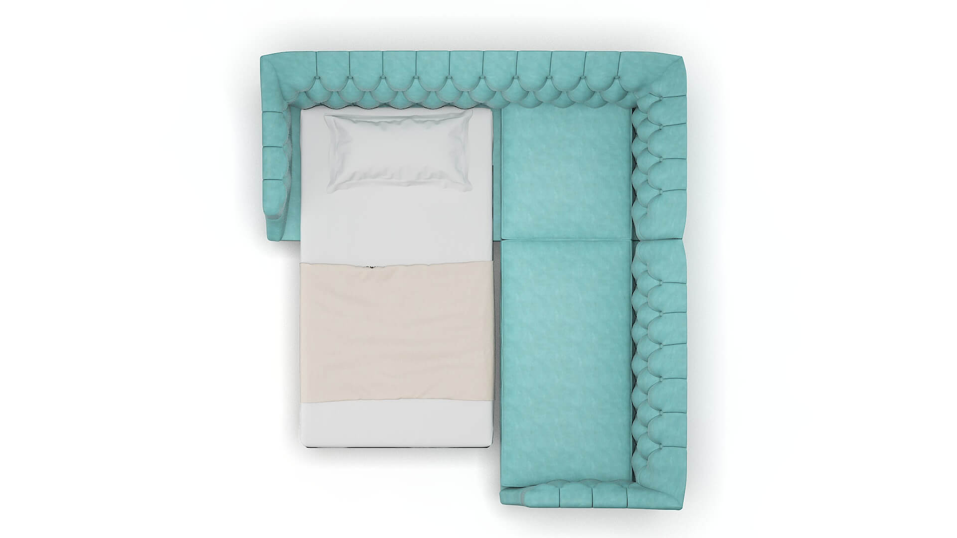 Shiraz Dream_d French_blue Sectional Sleeper Espresso legs 3