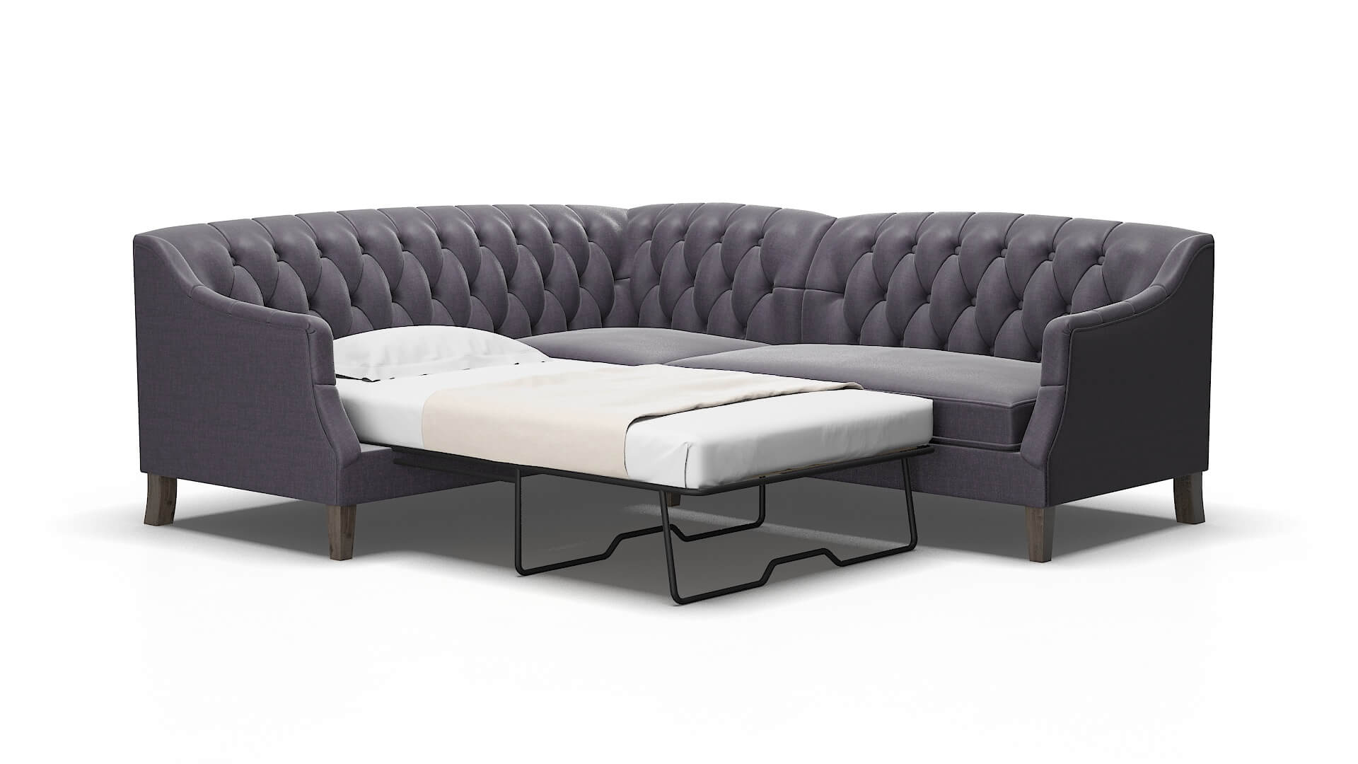 Shiraz Durham ink Sectional sleeper Espresso Legs  2
