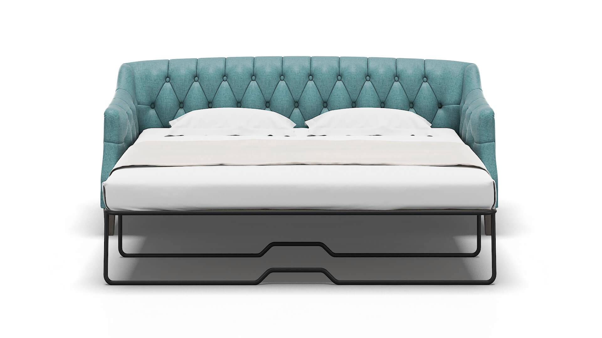 Shiraz Elliot Teal Sofa Sleeper Espresso legs 1