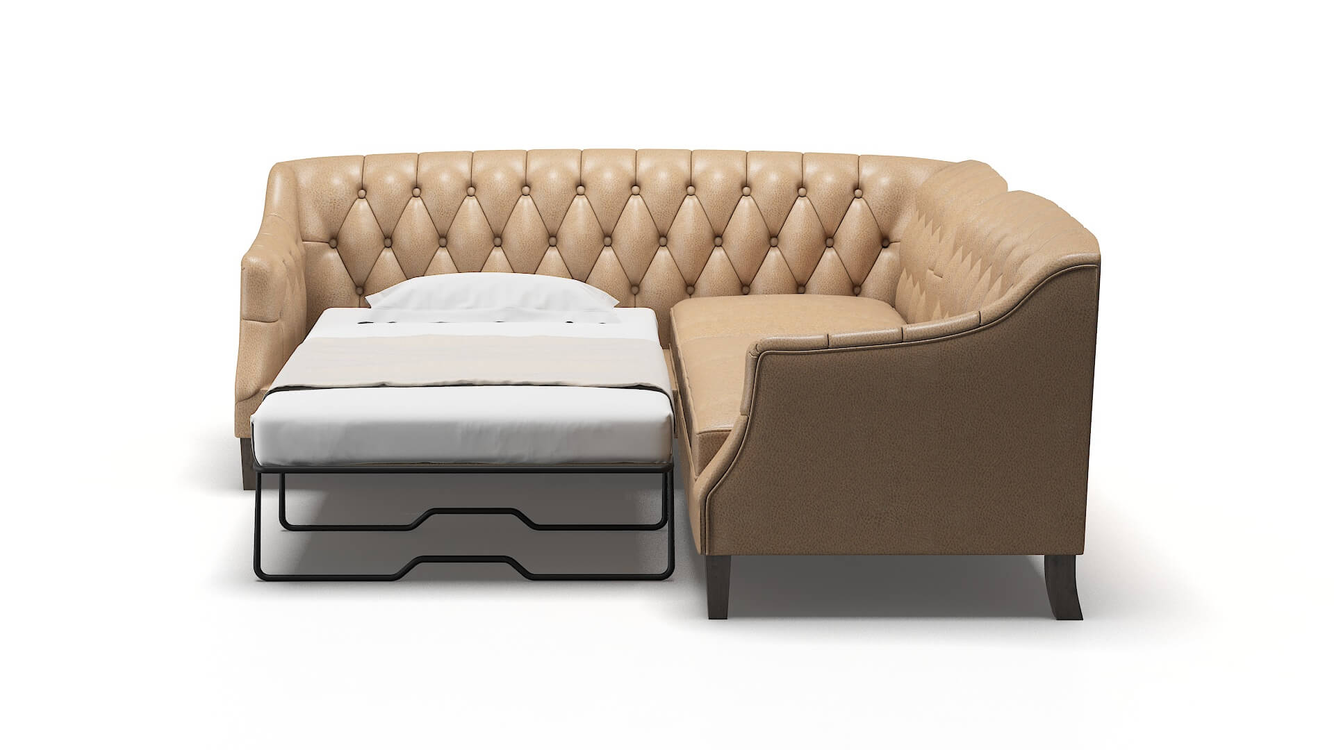 Shiraz Ford Dune Sectional Sleeper Espresso legs 1