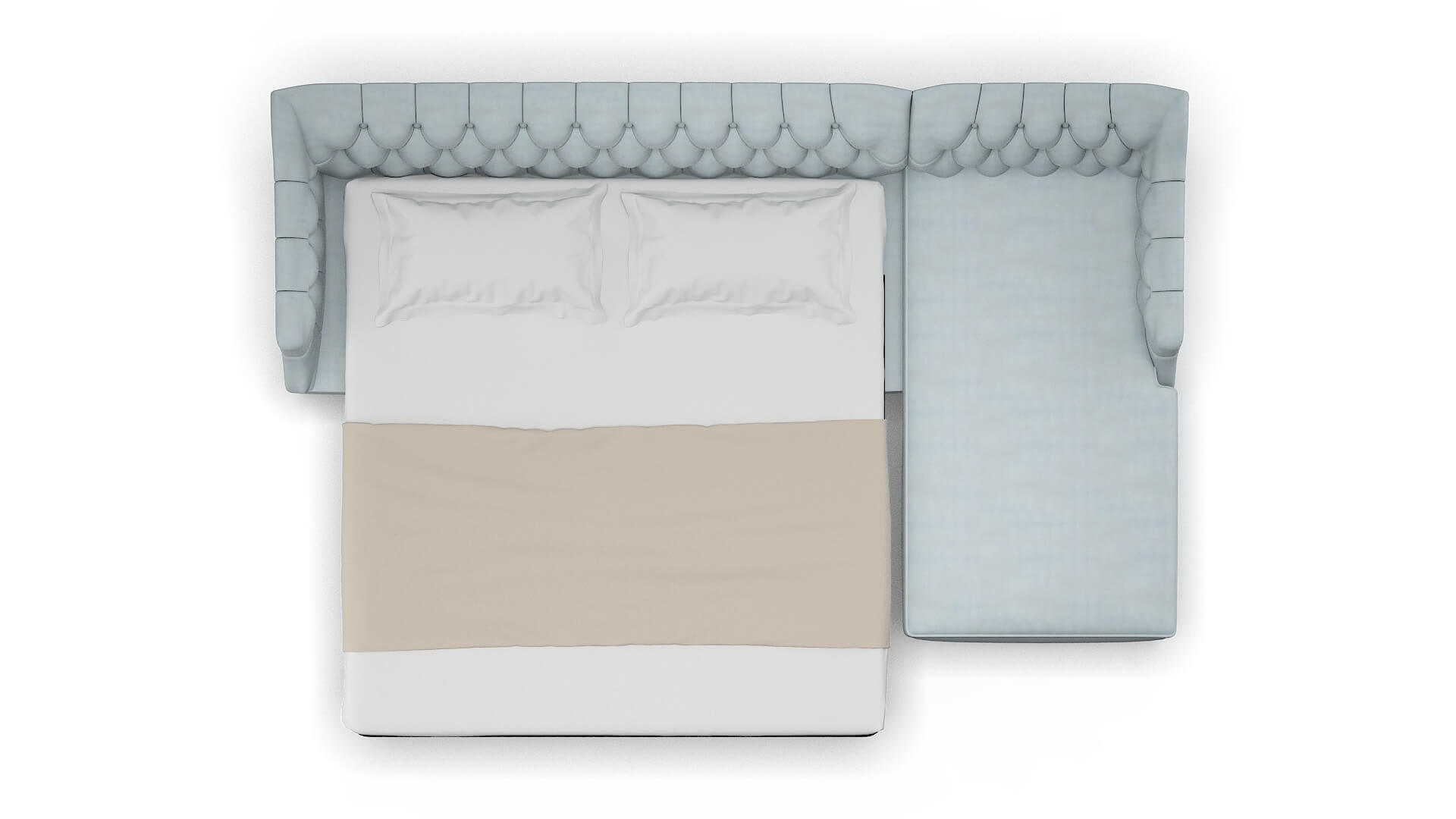 Shiraz Hathaway Aqua Panel Sleeper Espresso legs 3