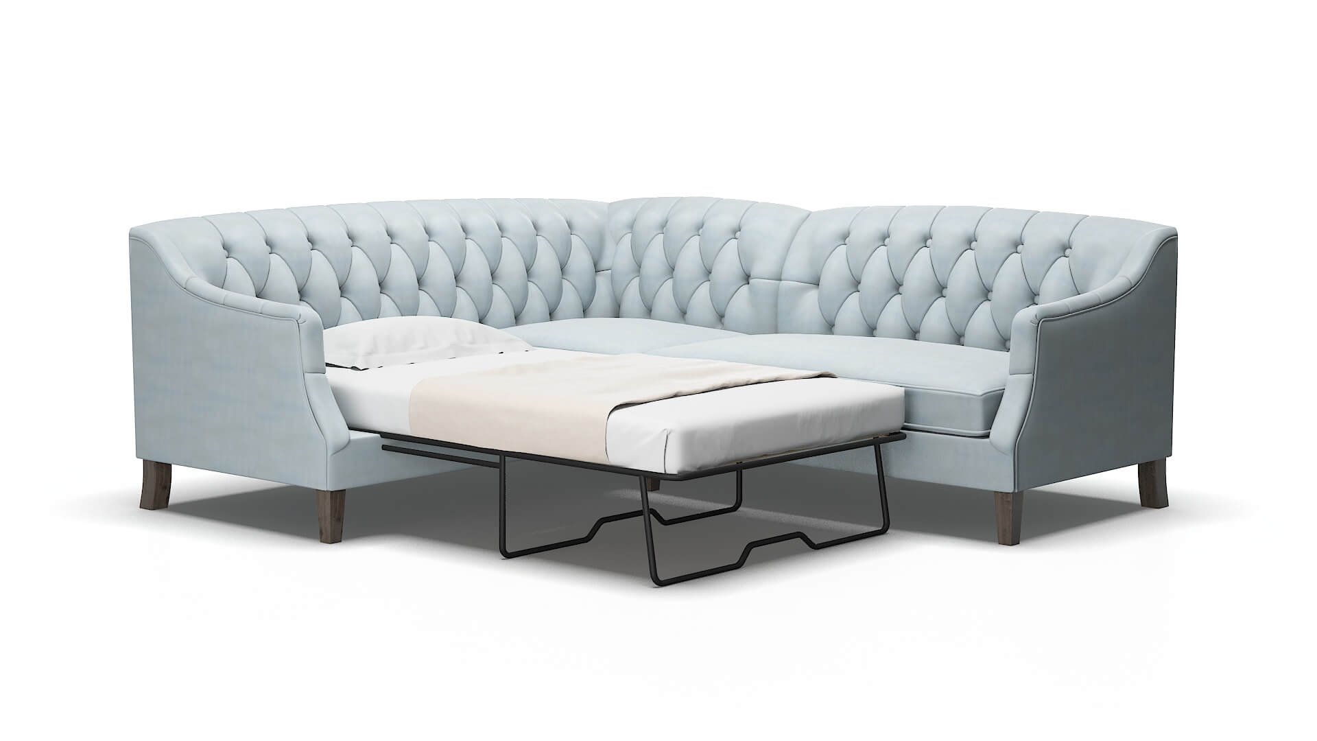 Shiraz Hathaway aqua Sectional sleeper Espresso Legs  2