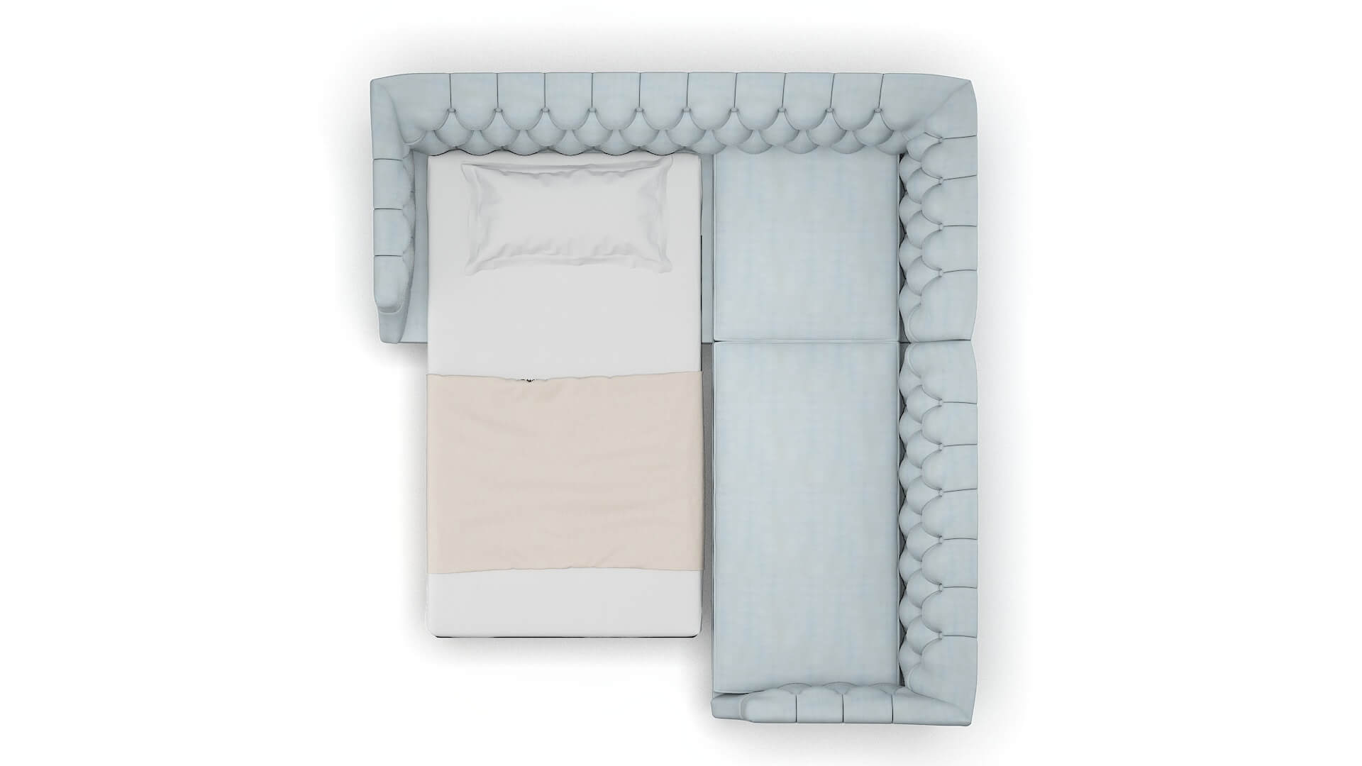 Shiraz Hathaway Aqua Sectional Sleeper Espresso legs 3