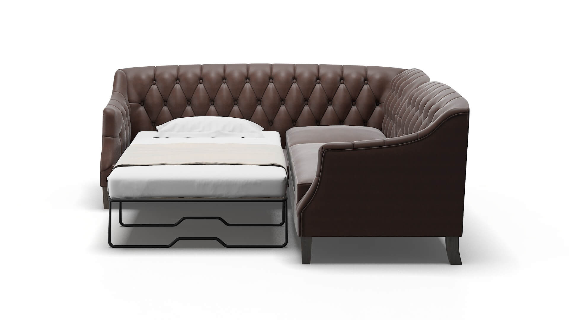 Shiraz Insight Cafe Sectional Sleeper Espresso legs 1