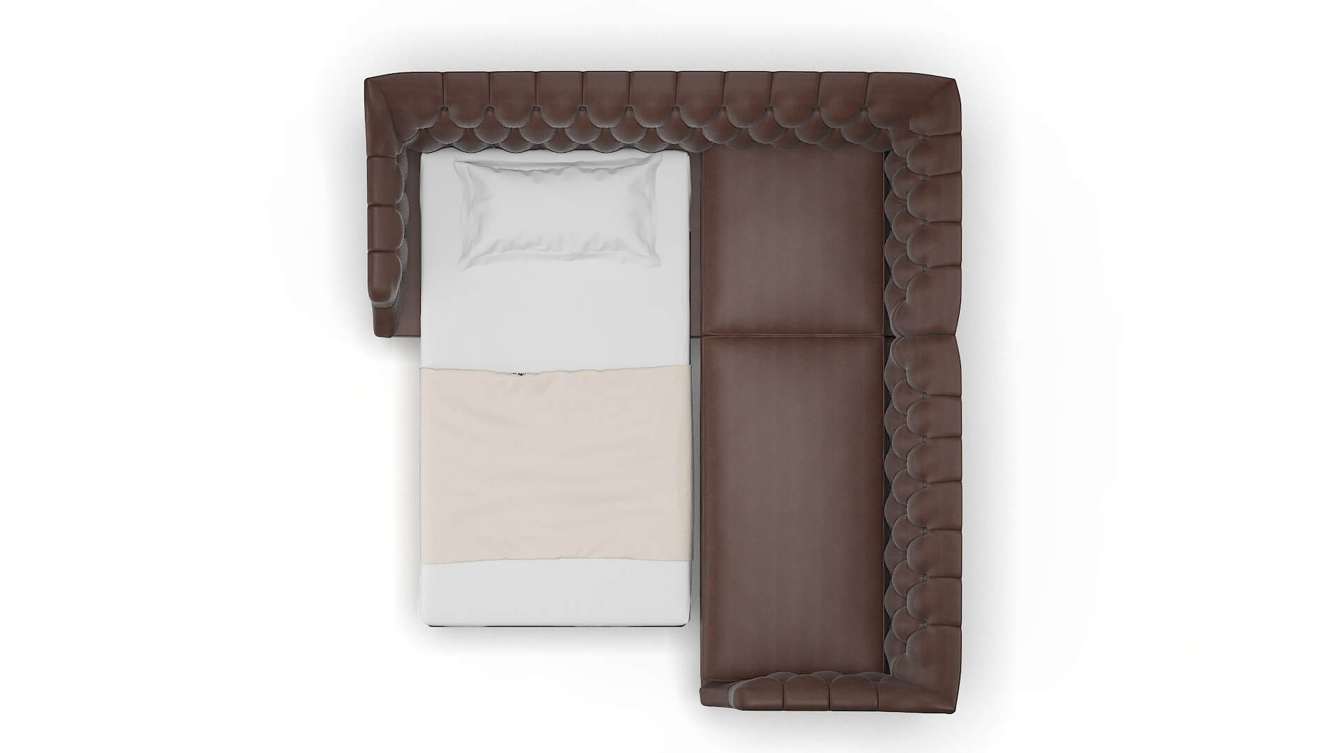 Shiraz Insight Cafe Sectional Sleeper Espresso legs 3