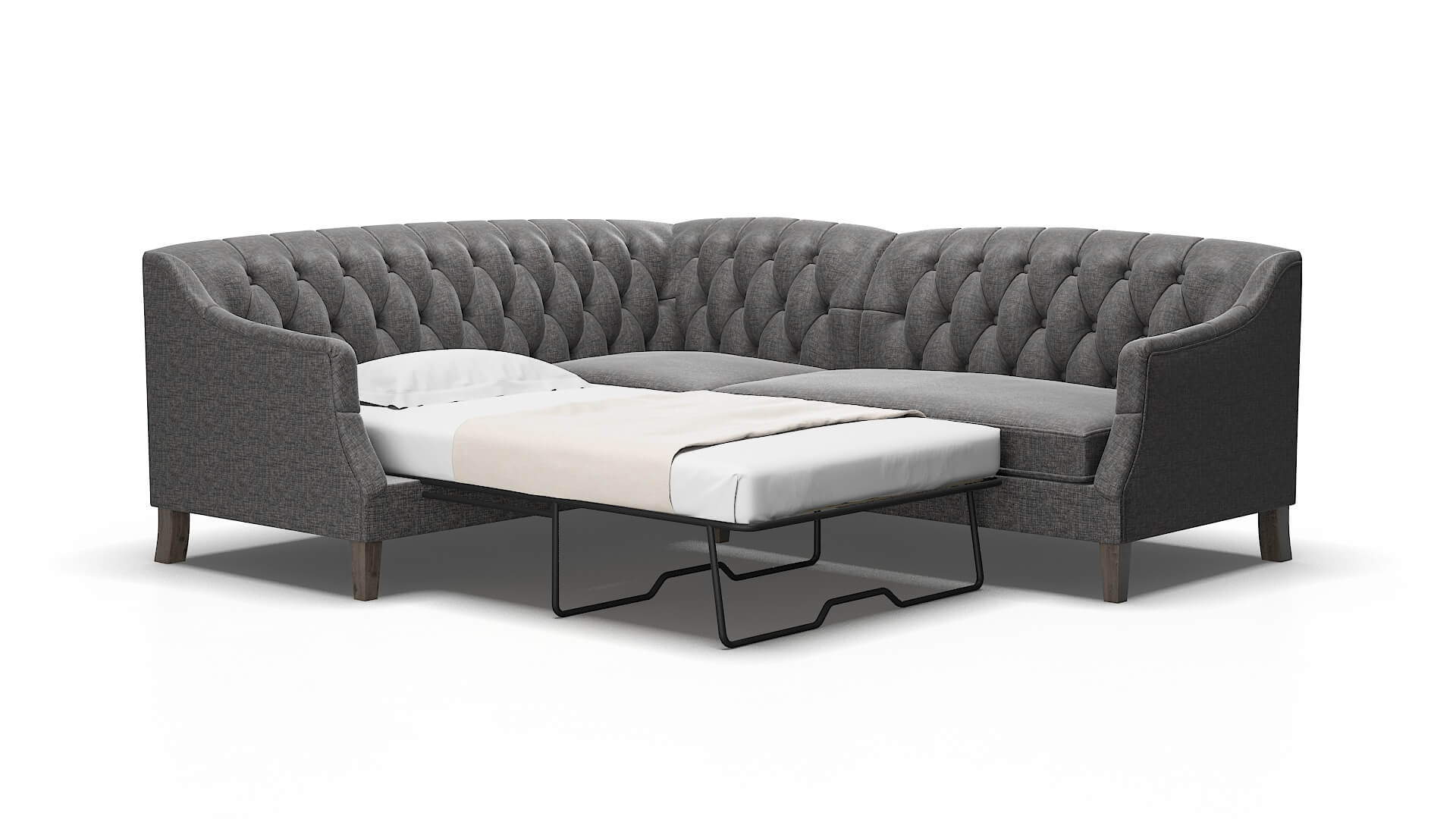 Shiraz Insight charcoal Sectional sleeper Espresso Legs  2