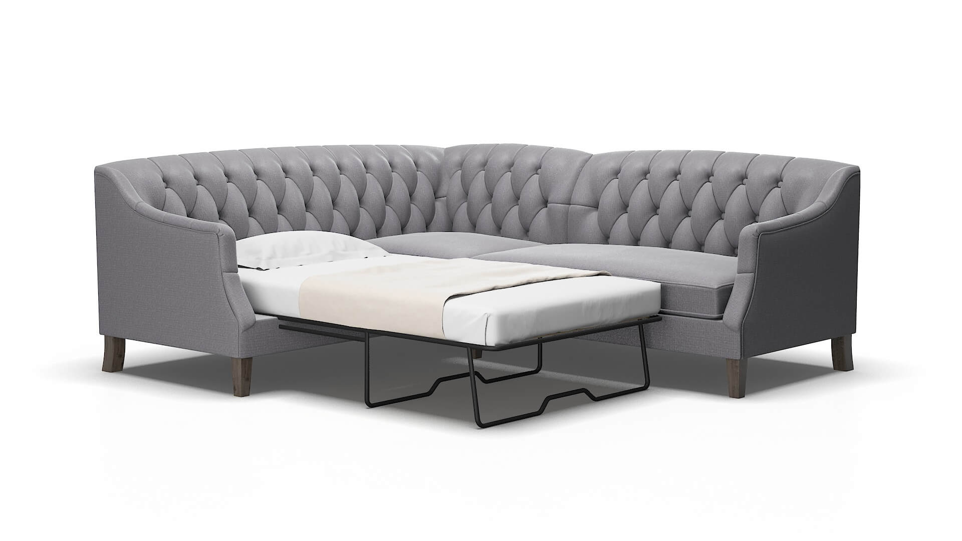 Shiraz Insight denim Sectional sleeper Espresso Legs  2