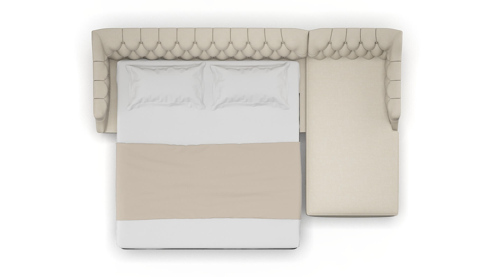 Shiraz Keylargo Almond Panel Sleeper Espresso legs 3