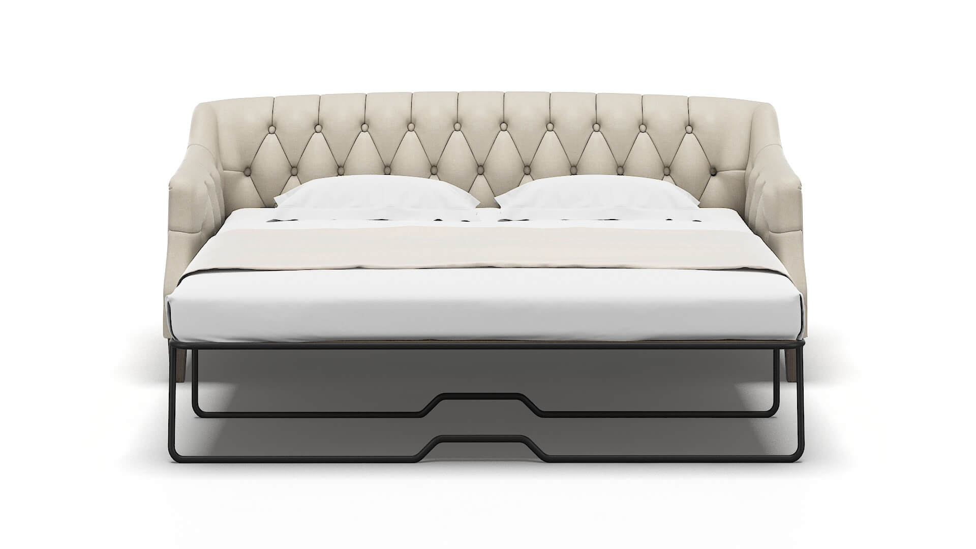 Shiraz Keylargo Almond Sofa Sleeper Espresso legs 1